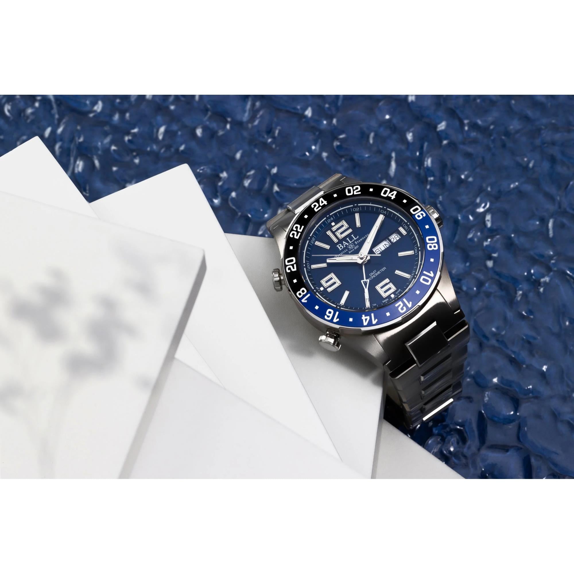 BALL Roadmaster Marine GMT Limited Edition Blue Dial Stainless Steel Men’s Watch DG3000A-S1CJ-BE
