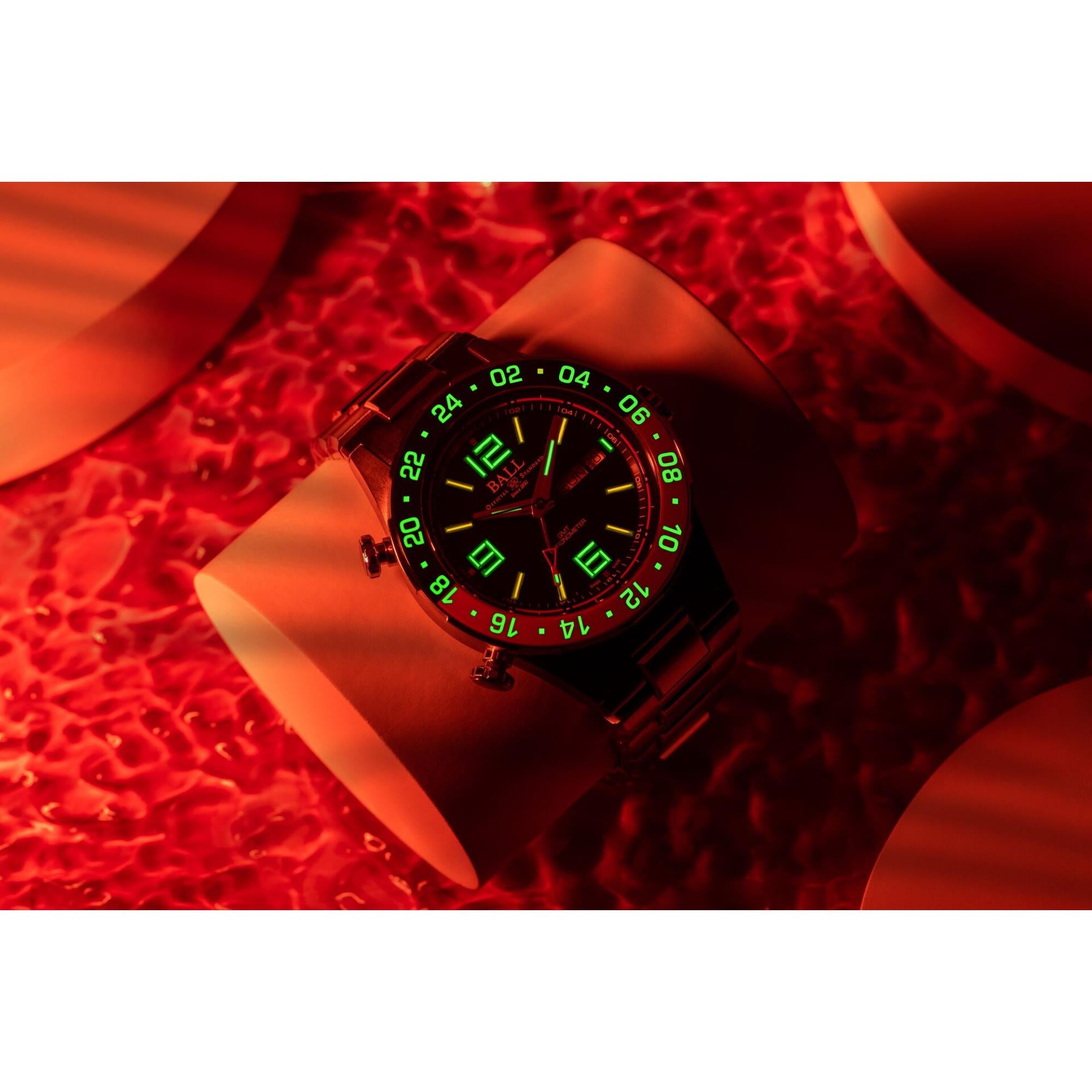 BALL Roadmaster Marine GMT Limited Edition Black Dial Stainless Steel Men’s Watch DG3030B-S4C-BK