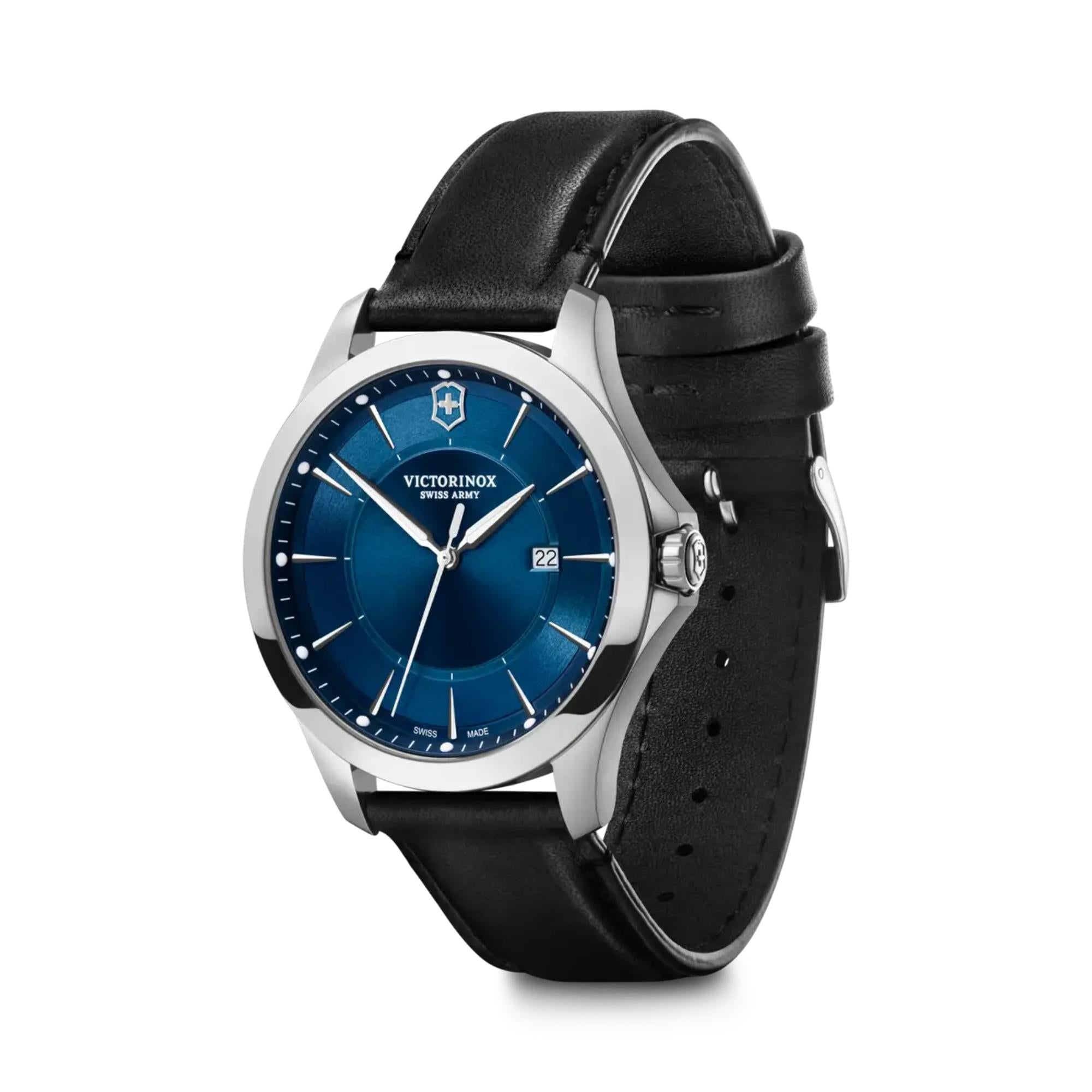 Victorinox Alliance Quartz Blue Dial Leather Strap Men's Watch 241906