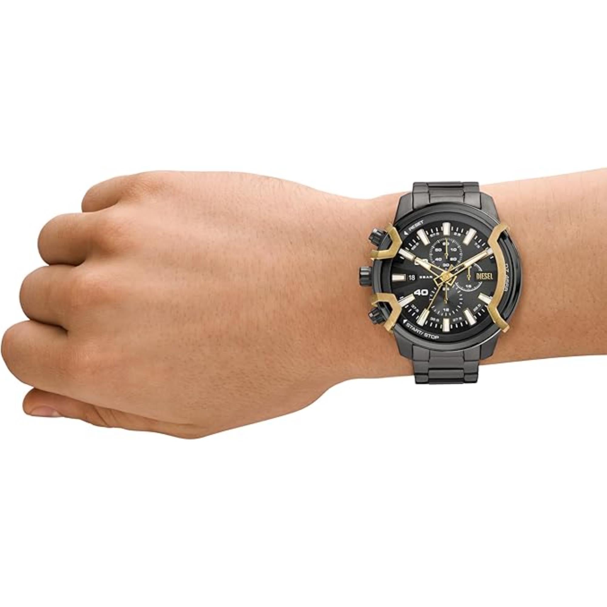 Diesel Griffed Chronograph Grey Dial Steel Strap Men’s Watch DZ4668