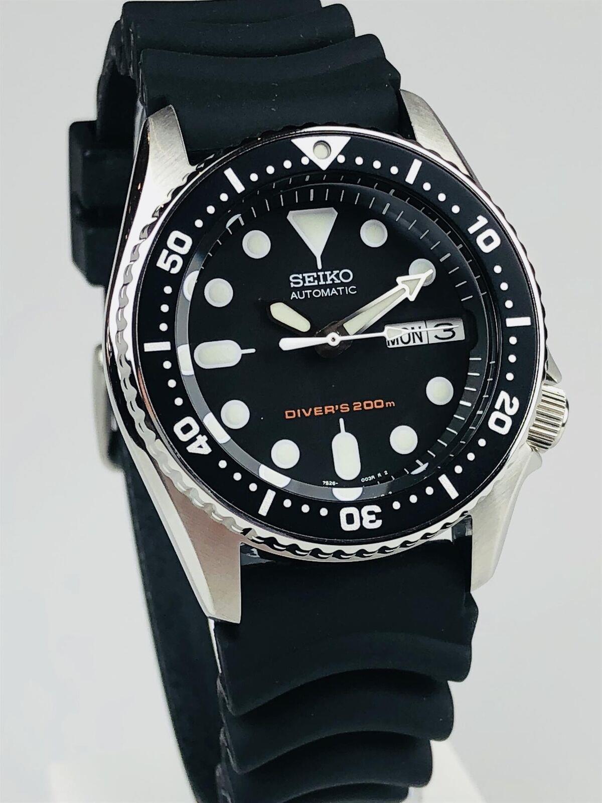 Seiko Diver's Automatic Black Dial Black Rubber Strap Men's Watch SKX013K1