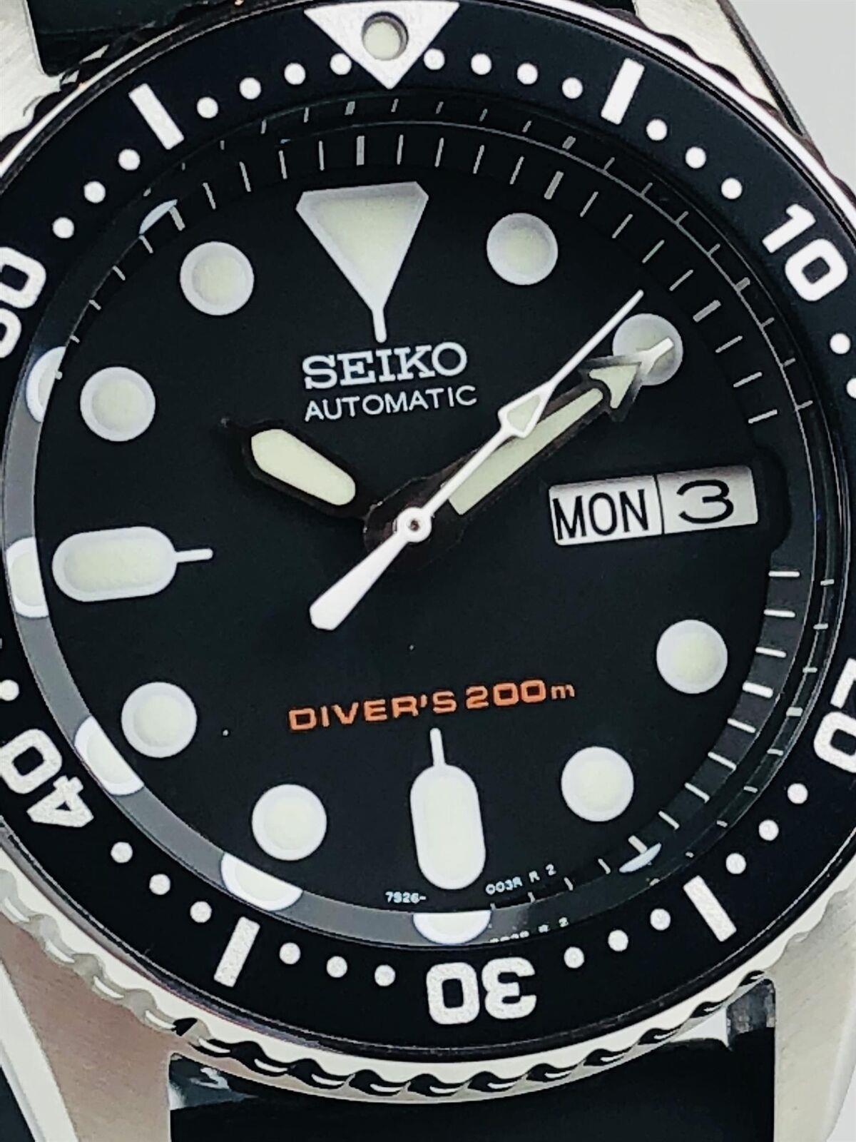 Seiko Diver's Automatic Black Dial Black Rubber Strap Men's Watch SKX013K1