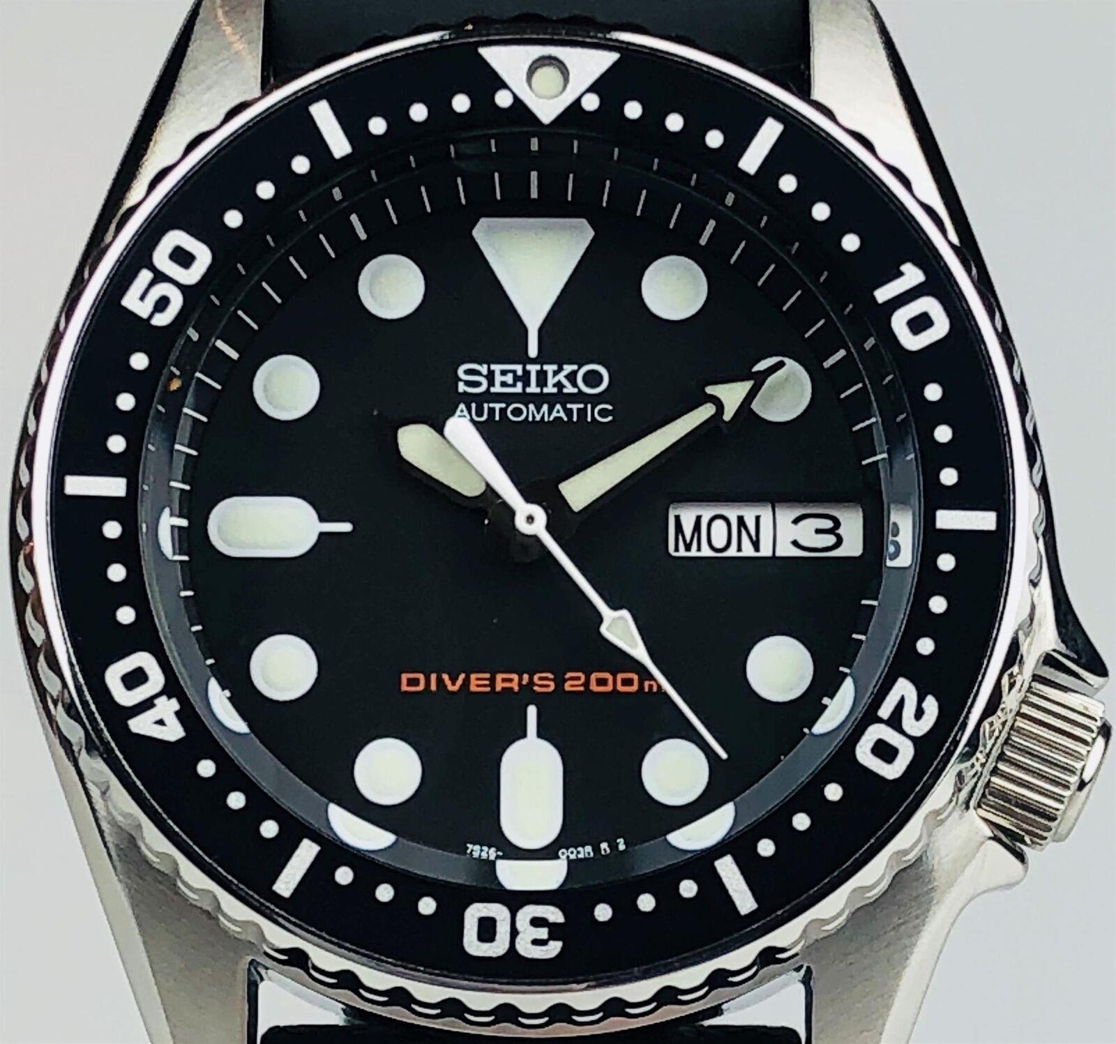 Seiko Diver's Automatic Black Dial Black Rubber Strap Men's Watch SKX013K1