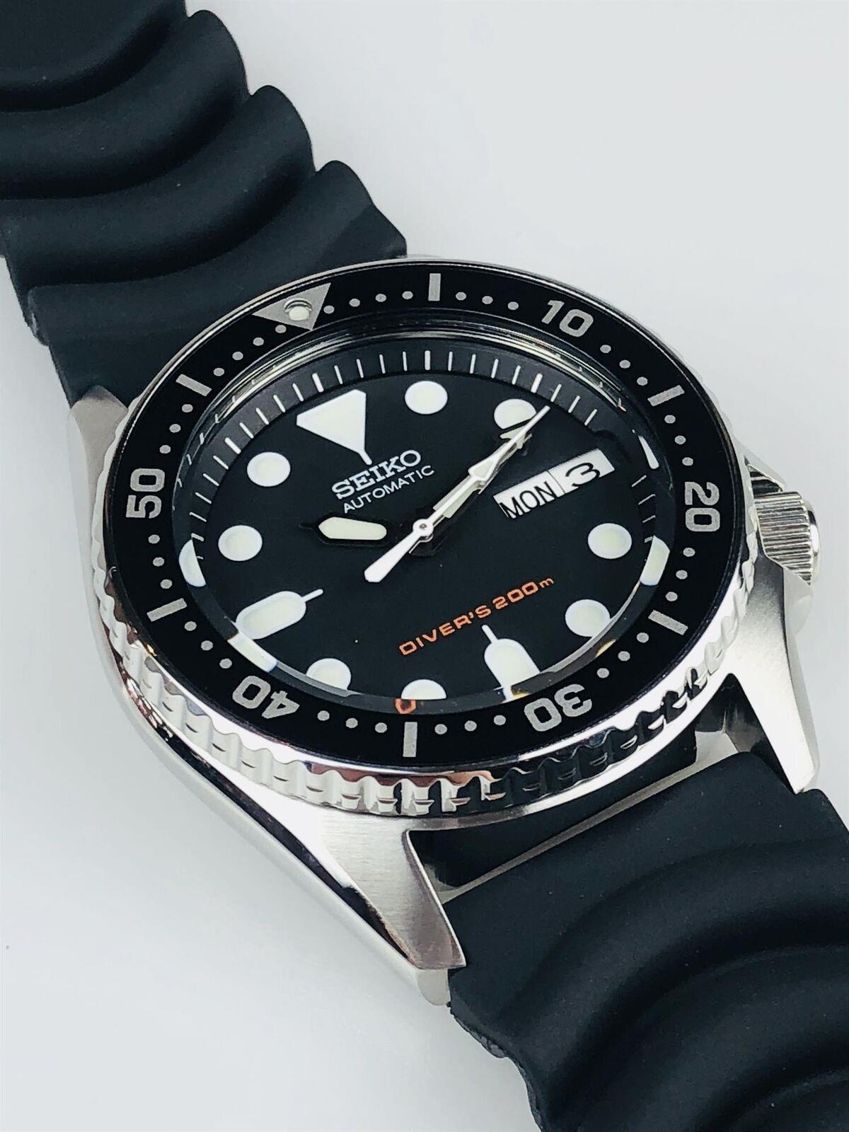 Seiko Diver's Automatic Black Dial Black Rubber Strap Men's Watch SKX013K1