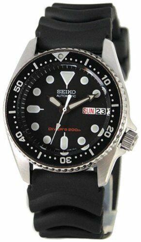 Seiko Diver's Automatic Black Dial Black Rubber Strap Men's Watch SKX013K1
