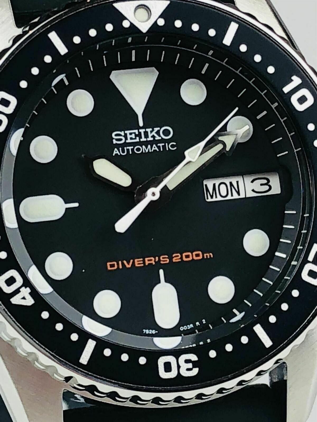 Seiko Diver's Automatic Black Dial Black Rubber Strap Men's Watch SKX013K1
