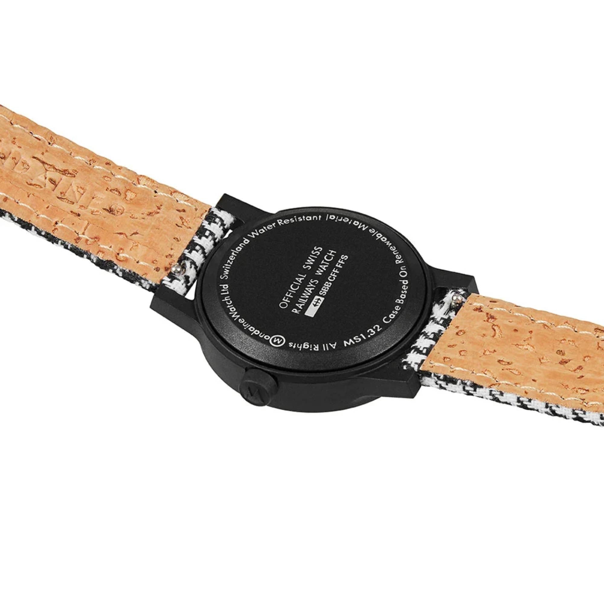 Mondaine Essence Quartz White Dial Two Tone PET Strap Unisex Watch MS1.32110.LN