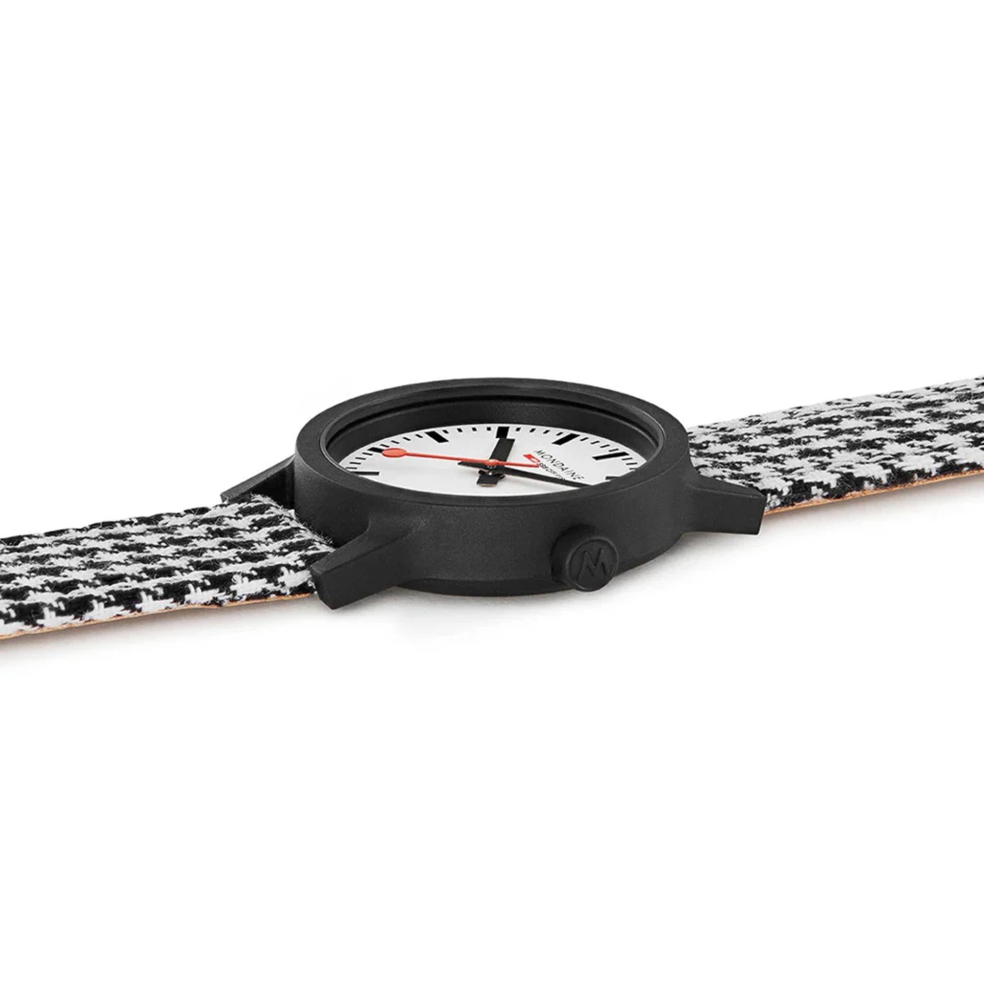 Mondaine Essence Quartz White Dial Two Tone PET Strap Unisex Watch MS1.32110.LN