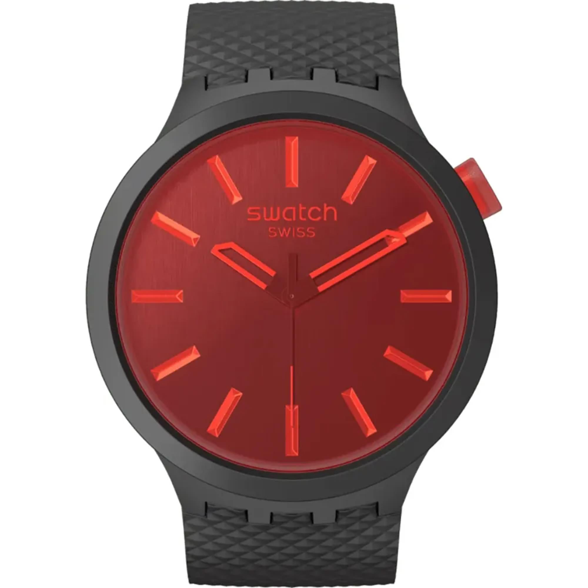 Swatch Big Bold Midnight Mode Red Dial Men’s Watch SB05B111