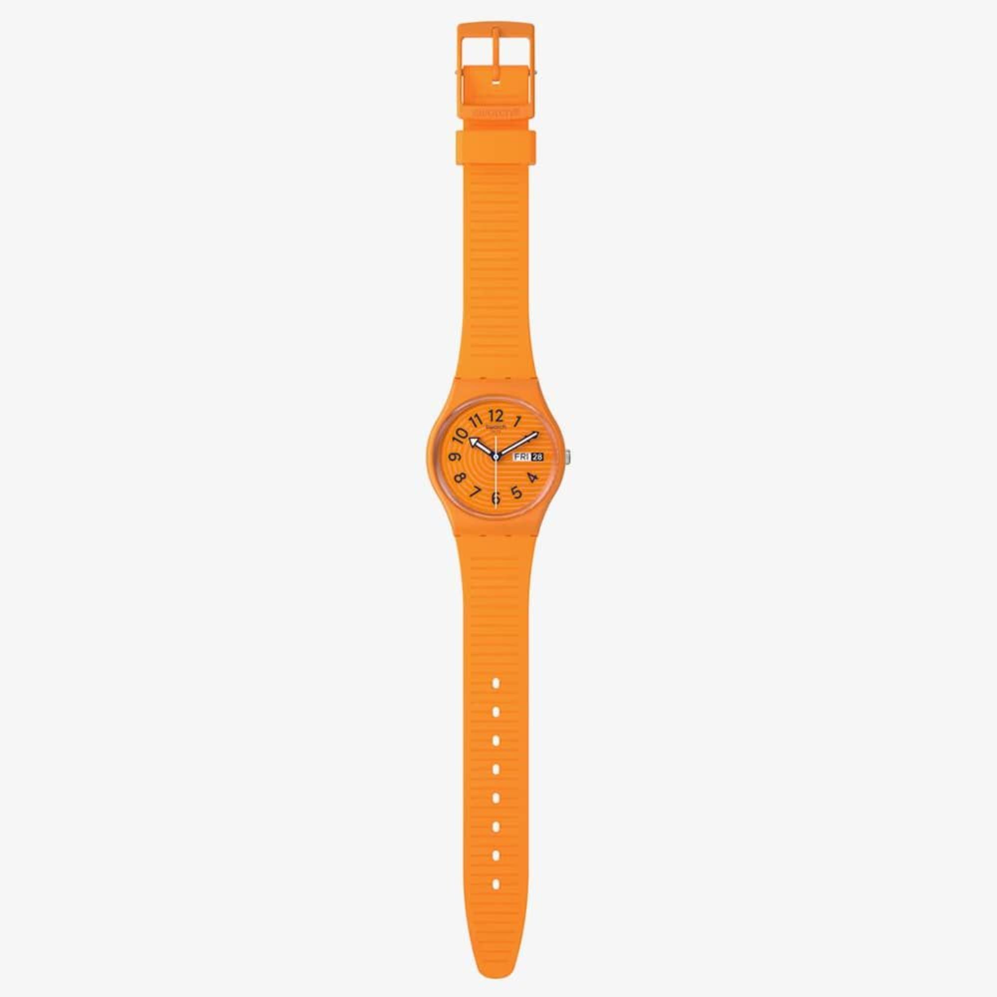 Swatch Trendy Lines In Sienna Orange Dial Unisex Watch SO28O703