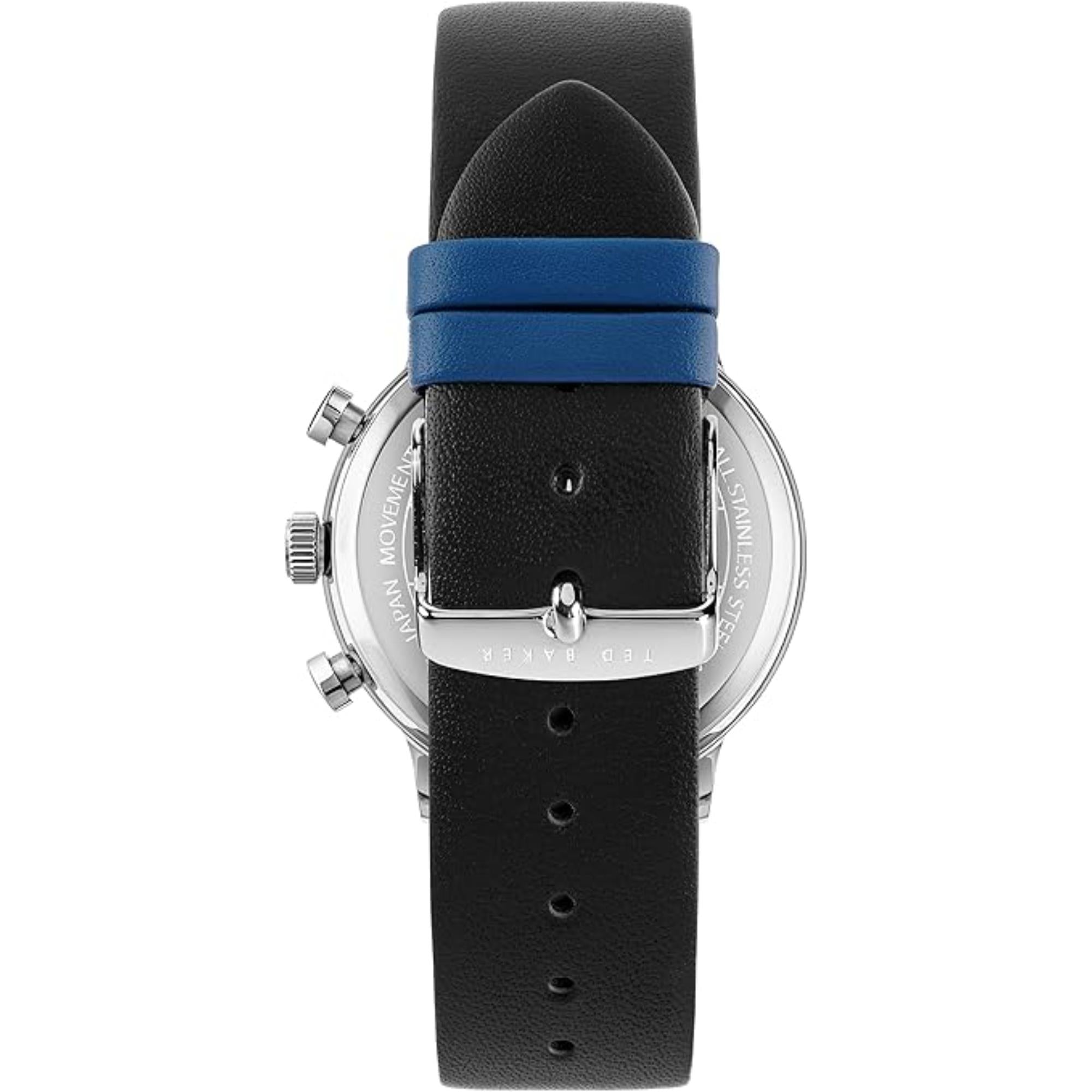 Ted Baker Cosmop Black Eco-Leather Strap Silver Dial Men's Watch BKPCSS3019I
