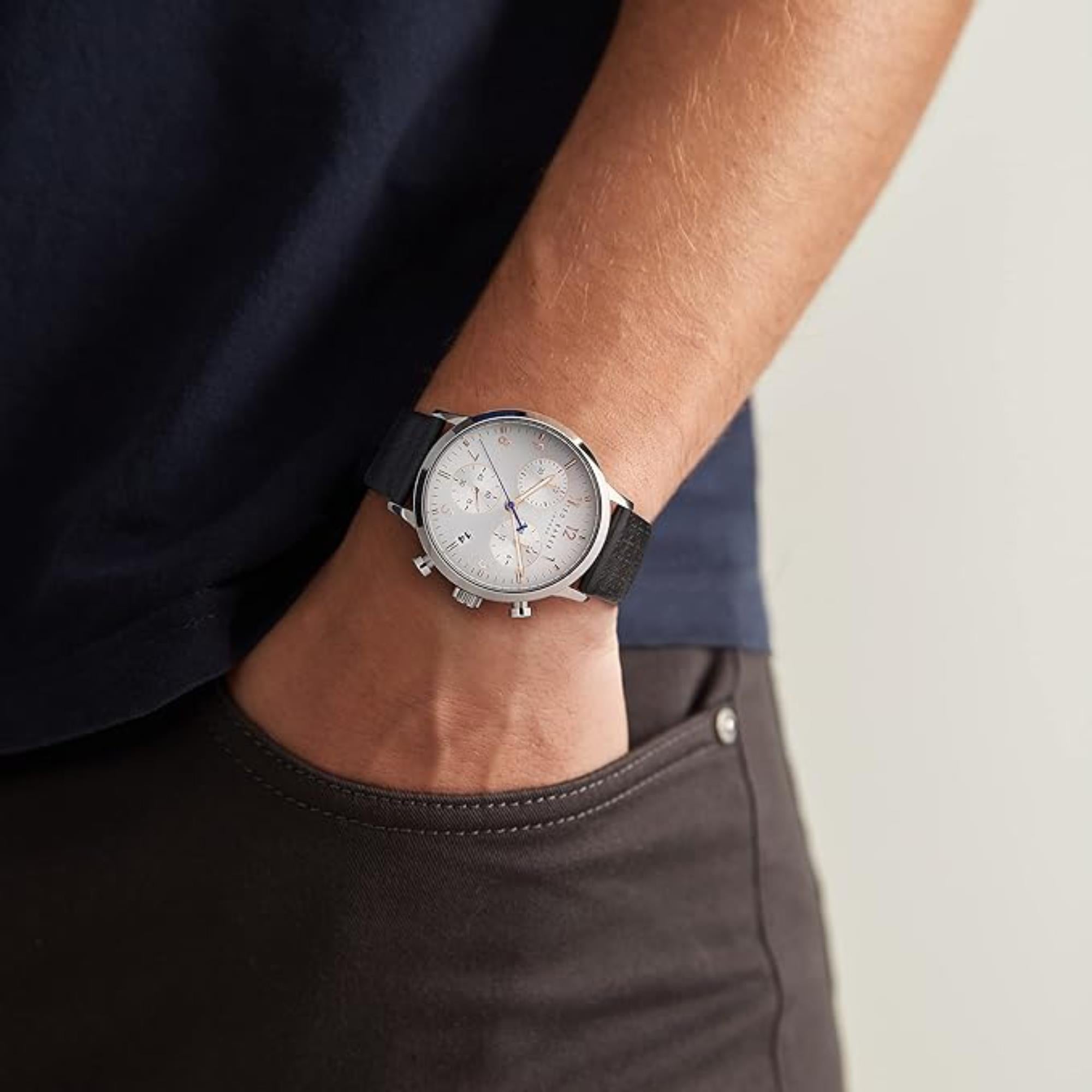 Ted Baker Cosmop Black Eco-Leather Strap Silver Dial Men's Watch BKPCSS3019I