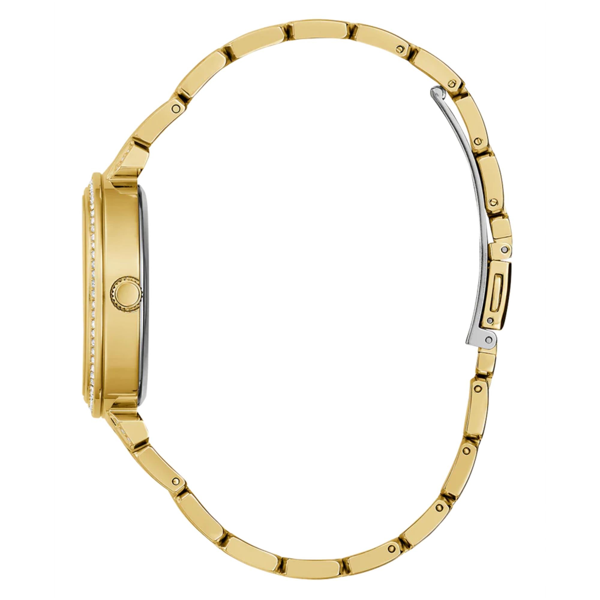 GUESS Women's Gold Tone Analog Champagne Dial Watch - GW0528L2