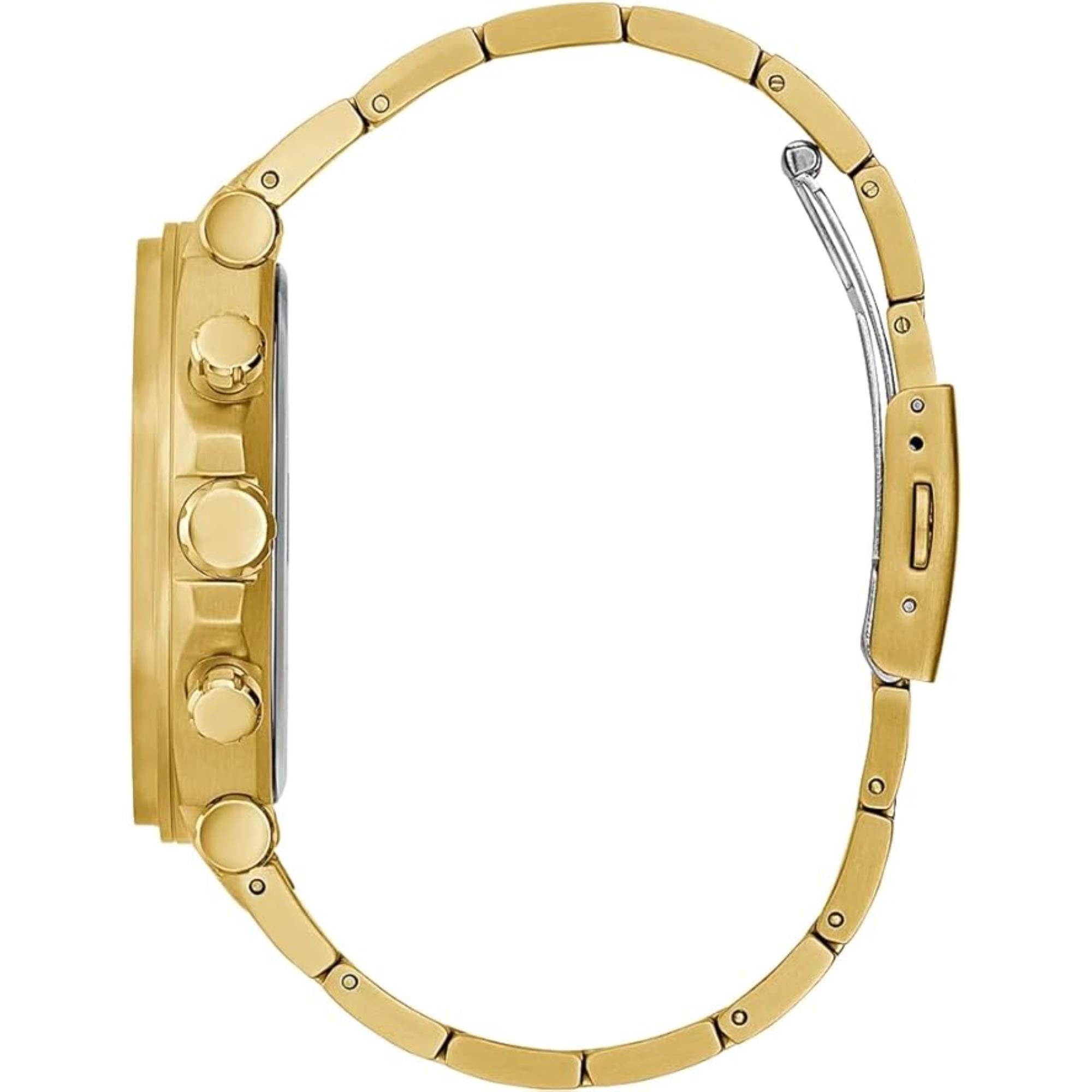 Guess Men's Black Dial Gold Tone Stainless Steel Bracelet Watch GW0539G2