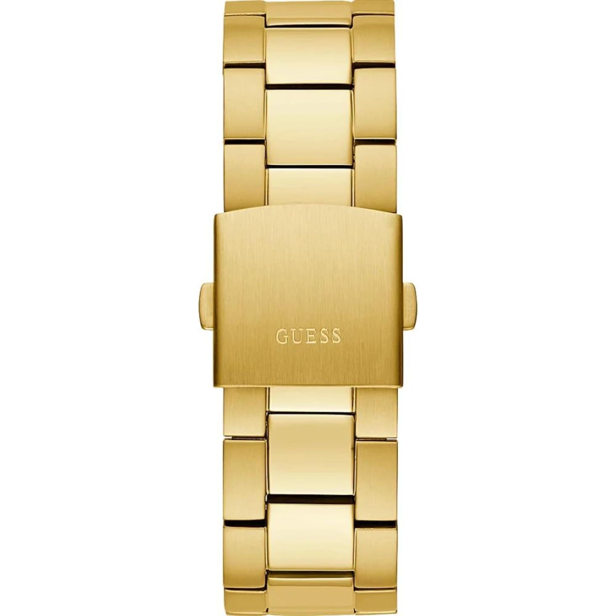 Guess Men's Black Dial Gold Tone Stainless Steel Bracelet Watch GW0539G2