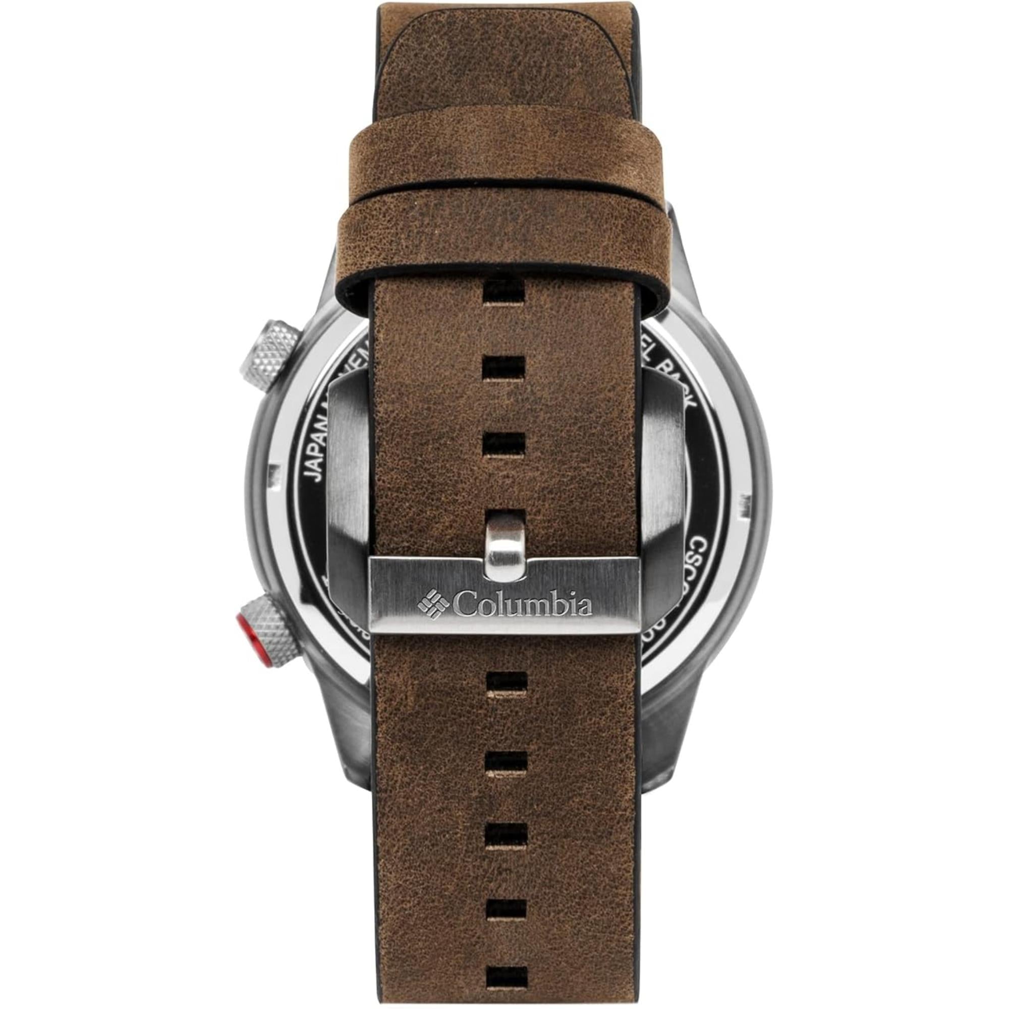 Columbia Outbacker Quartz Navy Blue Dial Brown Leather Strap Men's Watch CSC01-001
