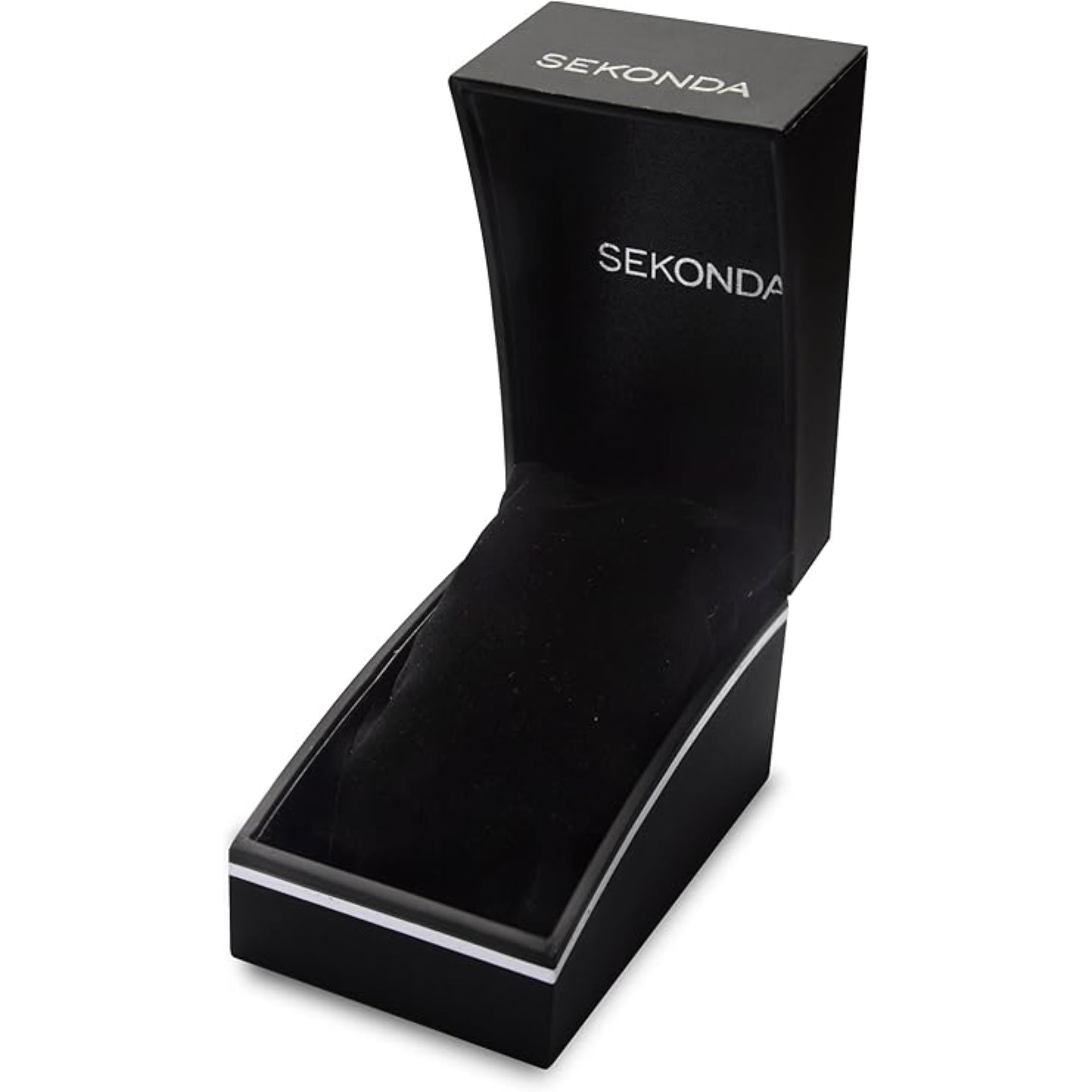 Sekonda Classic Quartz Black Dial Leather Strap Men’s Watch 1842