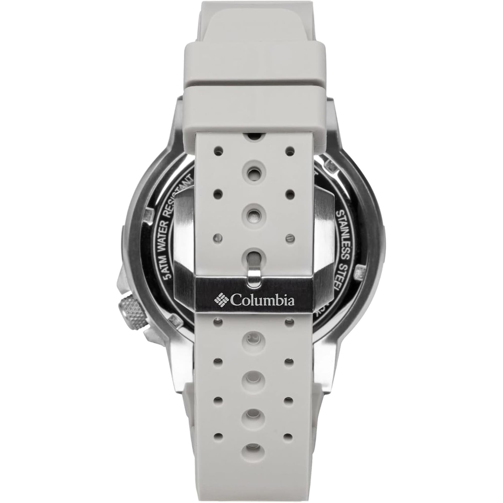 Columbia Peak Patrol Quartz Grey Dial Khaki Silicone Strap Men's Watch CSC03-004