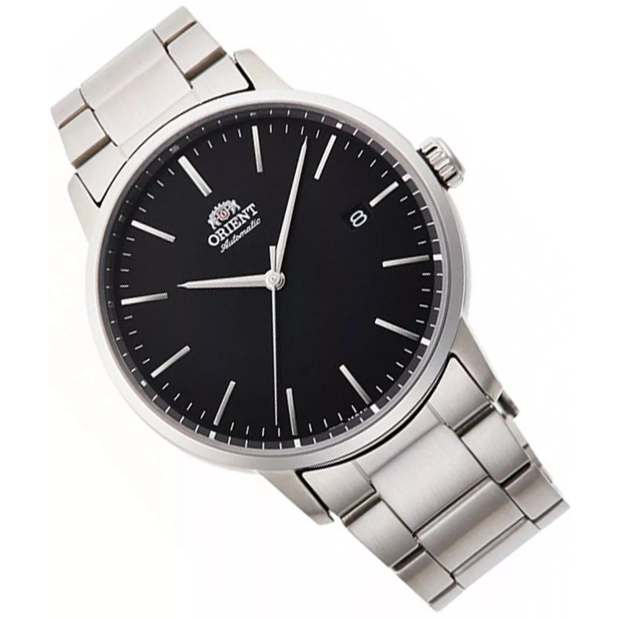 Orient Contemporary 40mm Black Dial Steel Mens Automatic Watch RA-AC0E01B30B