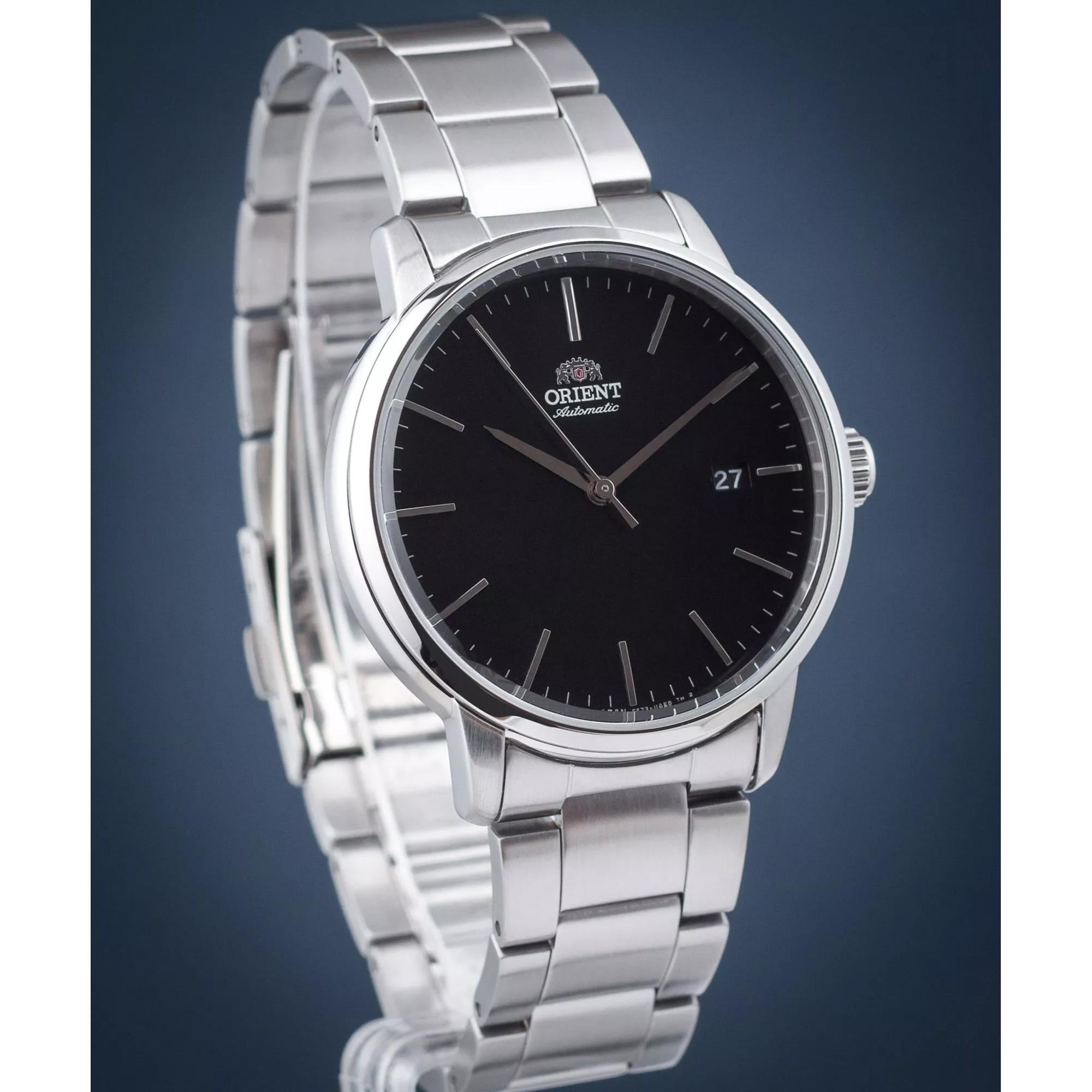 Orient Contemporary 40mm Black Dial Steel Mens Automatic Watch RA-AC0E01B30B