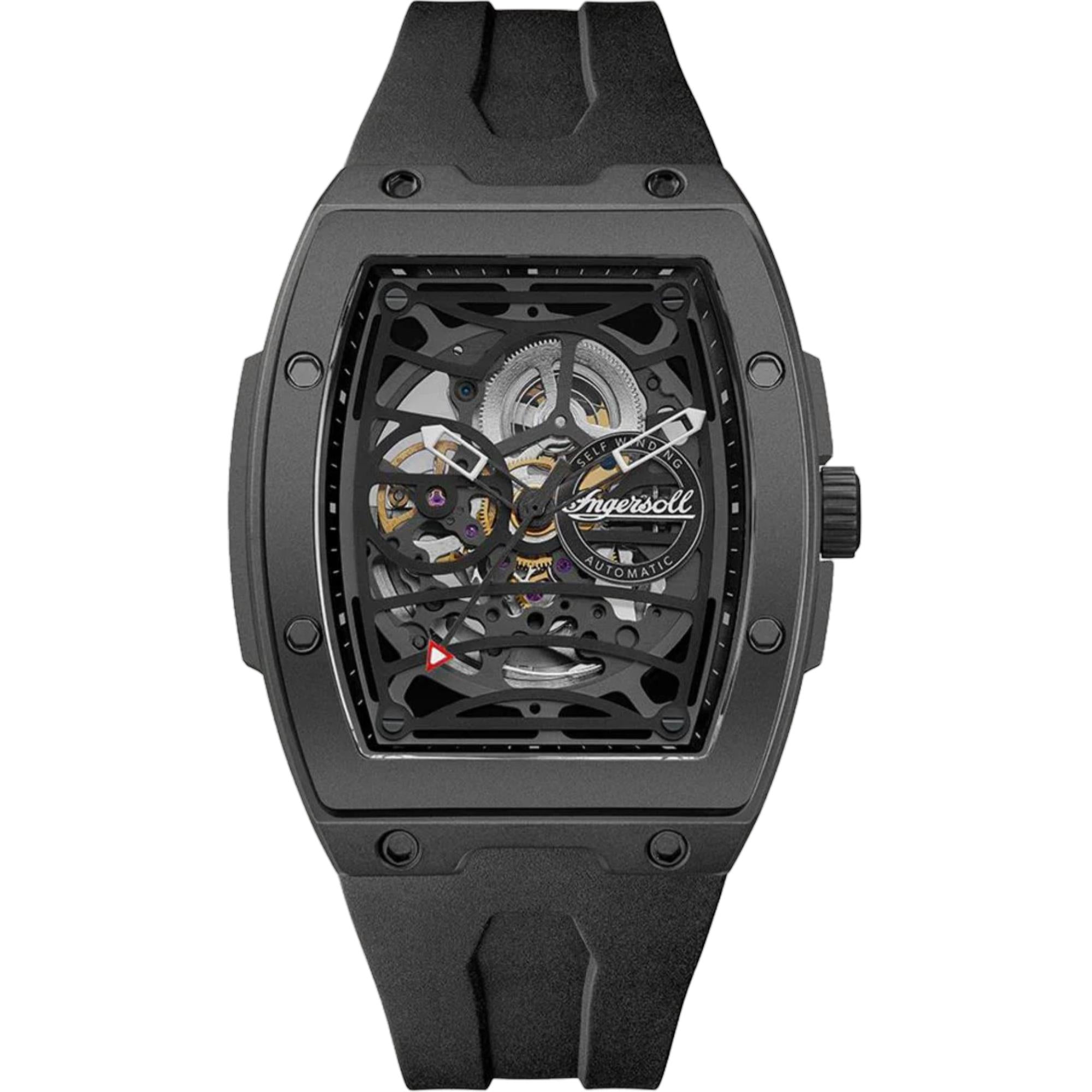 Ingersoll 1892 The Rim Automatic Black Leather Strap Black Dial Men’s Watch I16201