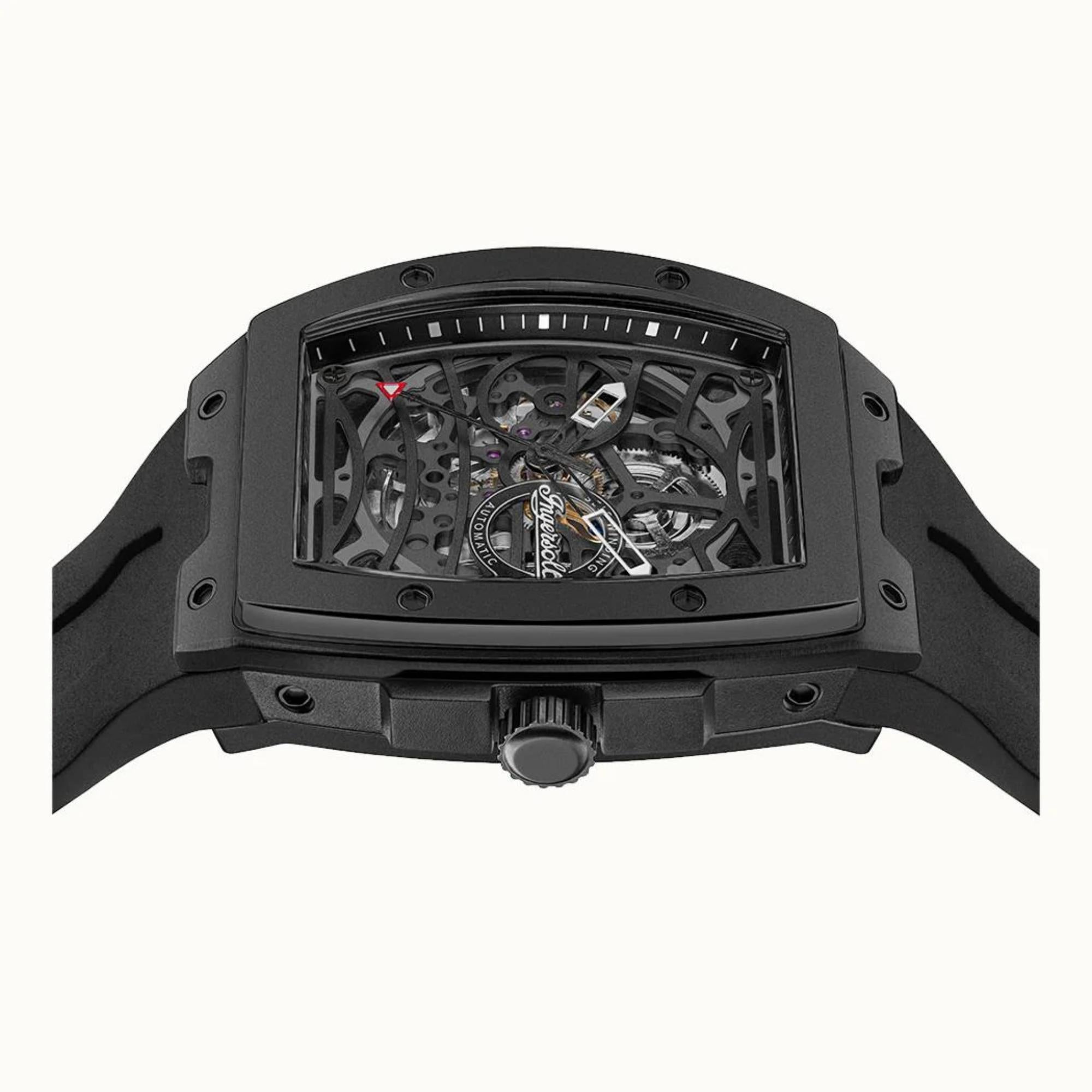 Ingersoll 1892 The Rim Automatic Black Leather Strap Black Dial Men’s Watch I16201