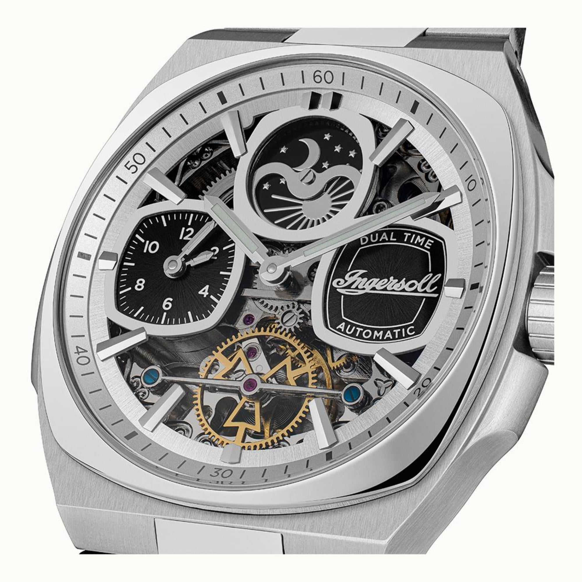 Ingersoll 1892 The Spirit Automatic Silver Dial Men’s Watch Black Leather Strap I15802
