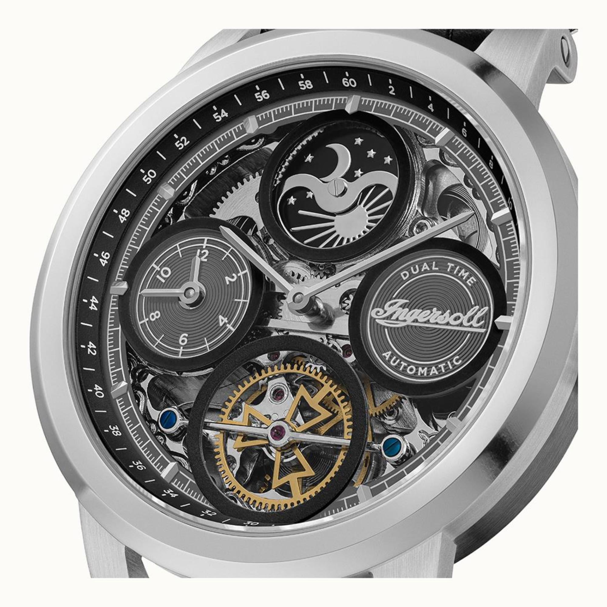 Ingersoll 1892 The Arc Automatic Men’s Watch Black Leather Strap 1I1600
