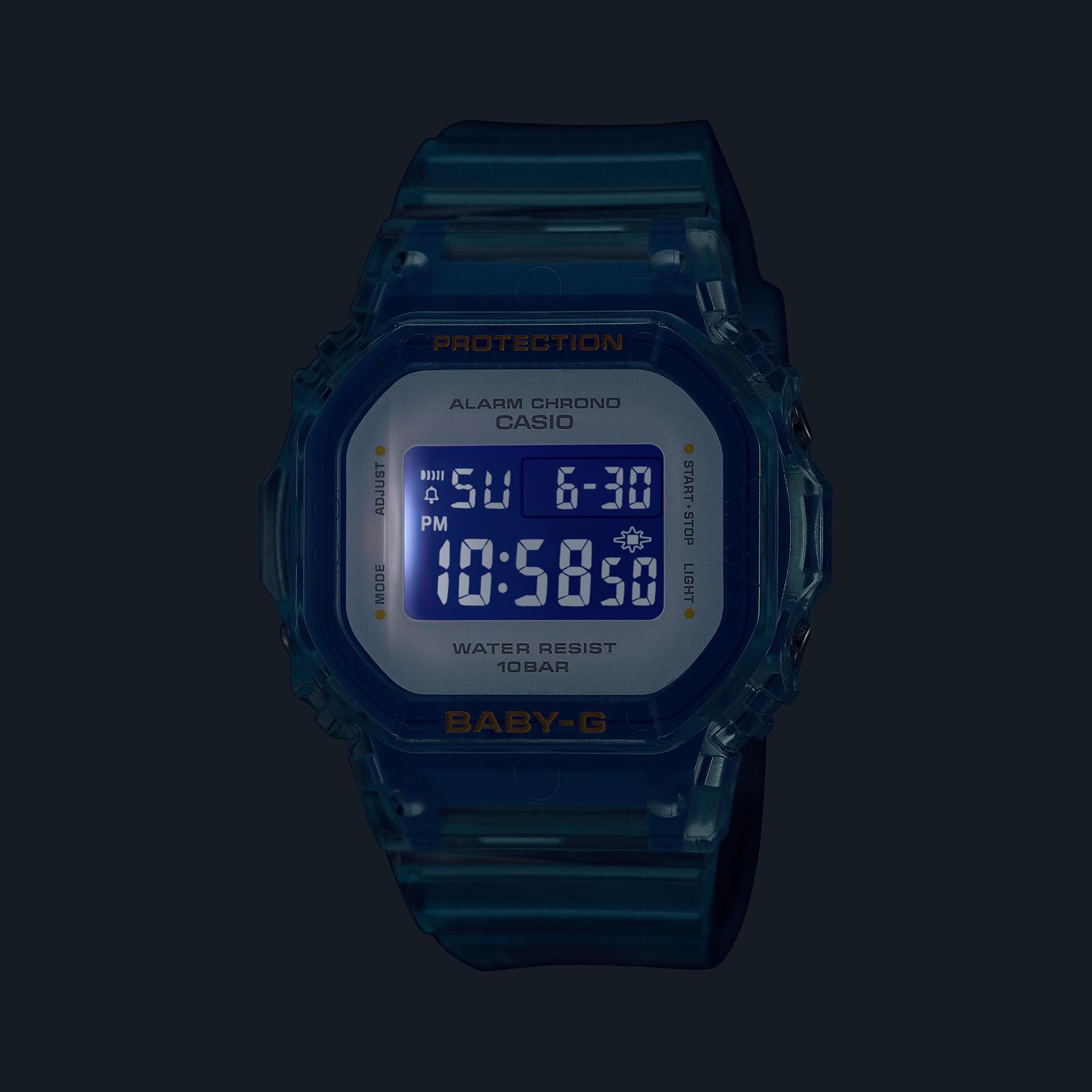 Casio Baby-G Summer Jelly Digital Blue Dial Resin Strap Women’s Watch BGD-565SJ-2ER