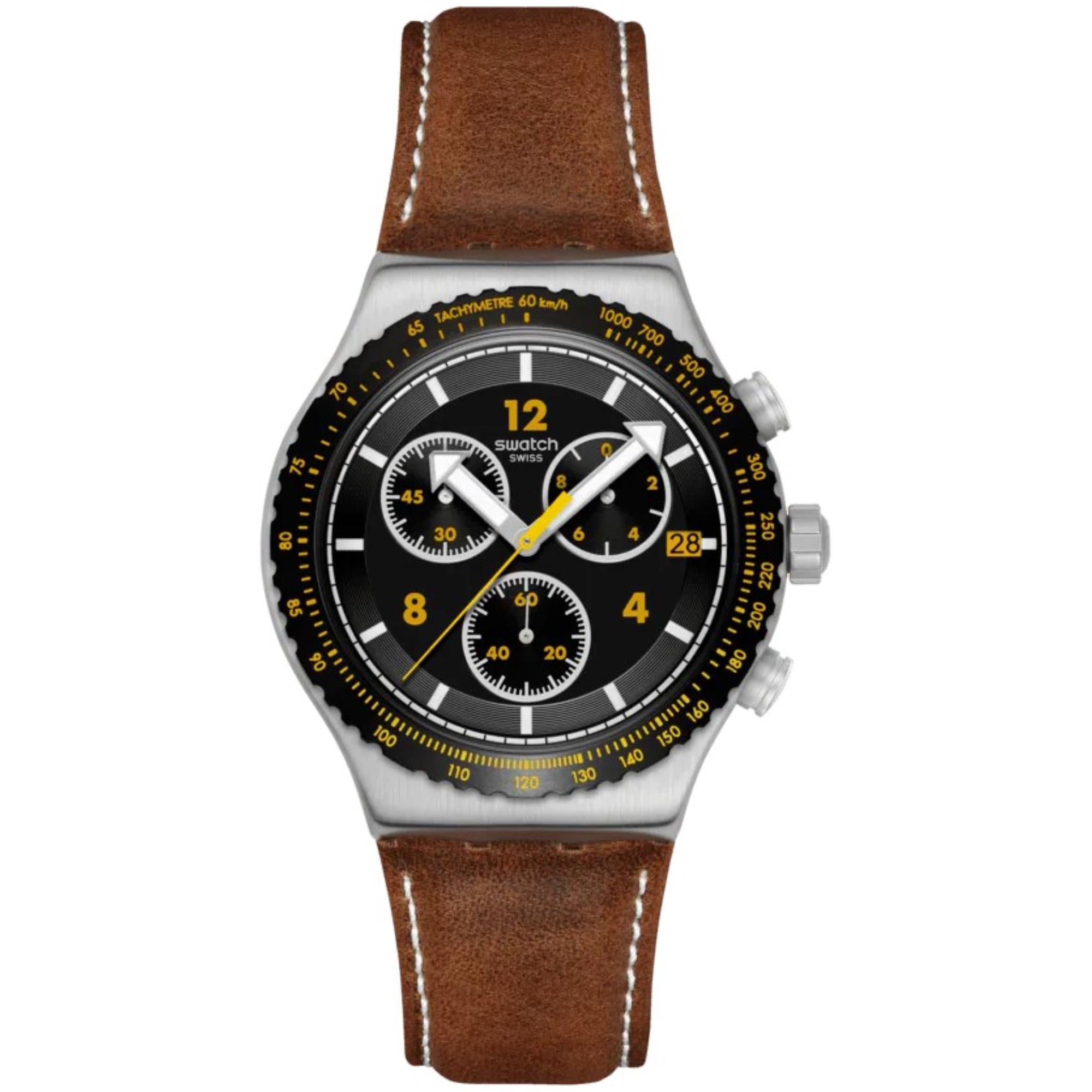Swatch Canyon Chaser Unisex Black Dial Watch YVS530