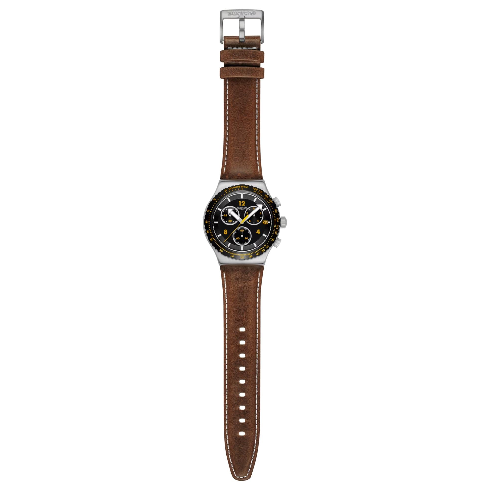 Swatch Canyon Chaser Unisex Black Dial Watch YVS530