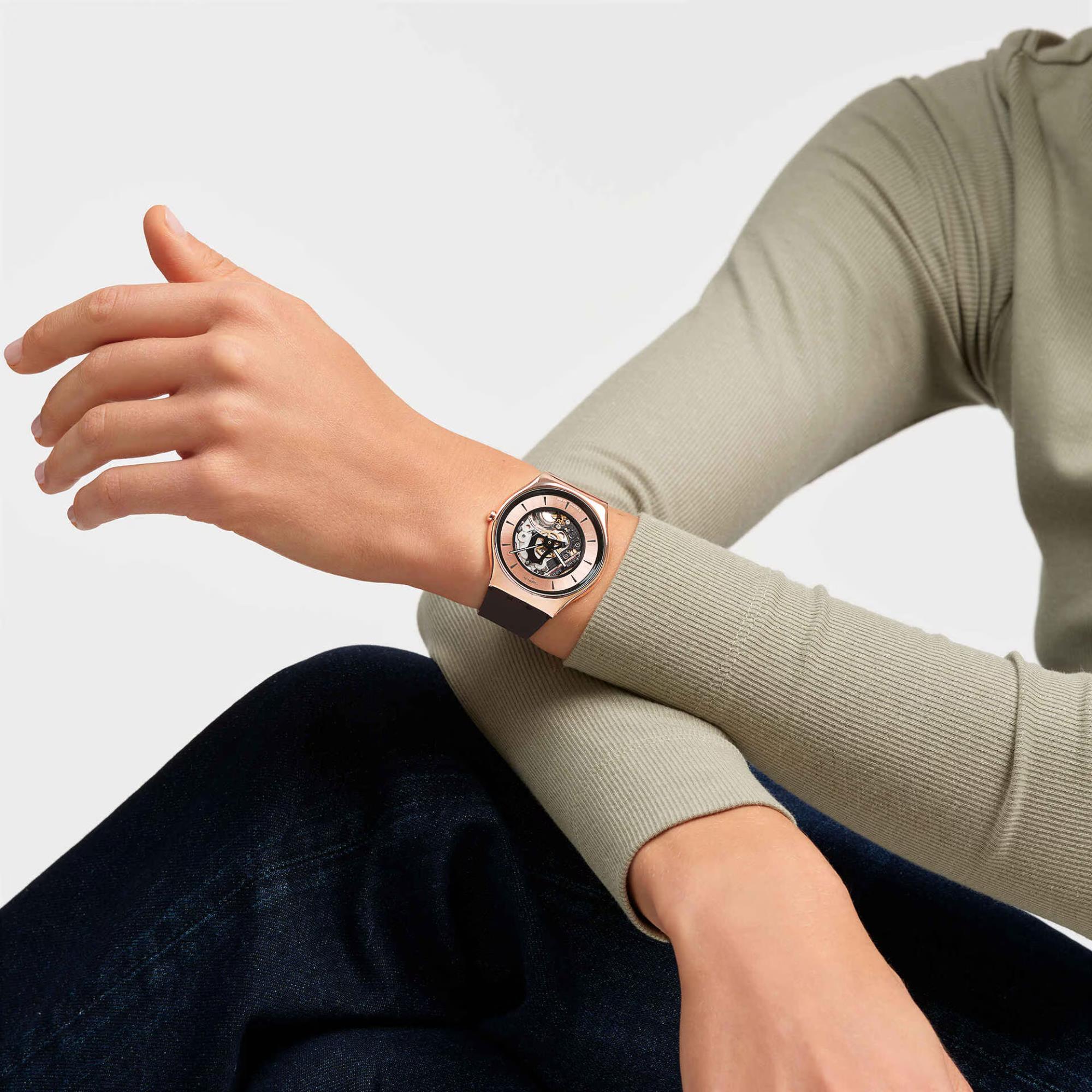 Swatch Copper Flame Pink Dial Unisex Watch SS07G107