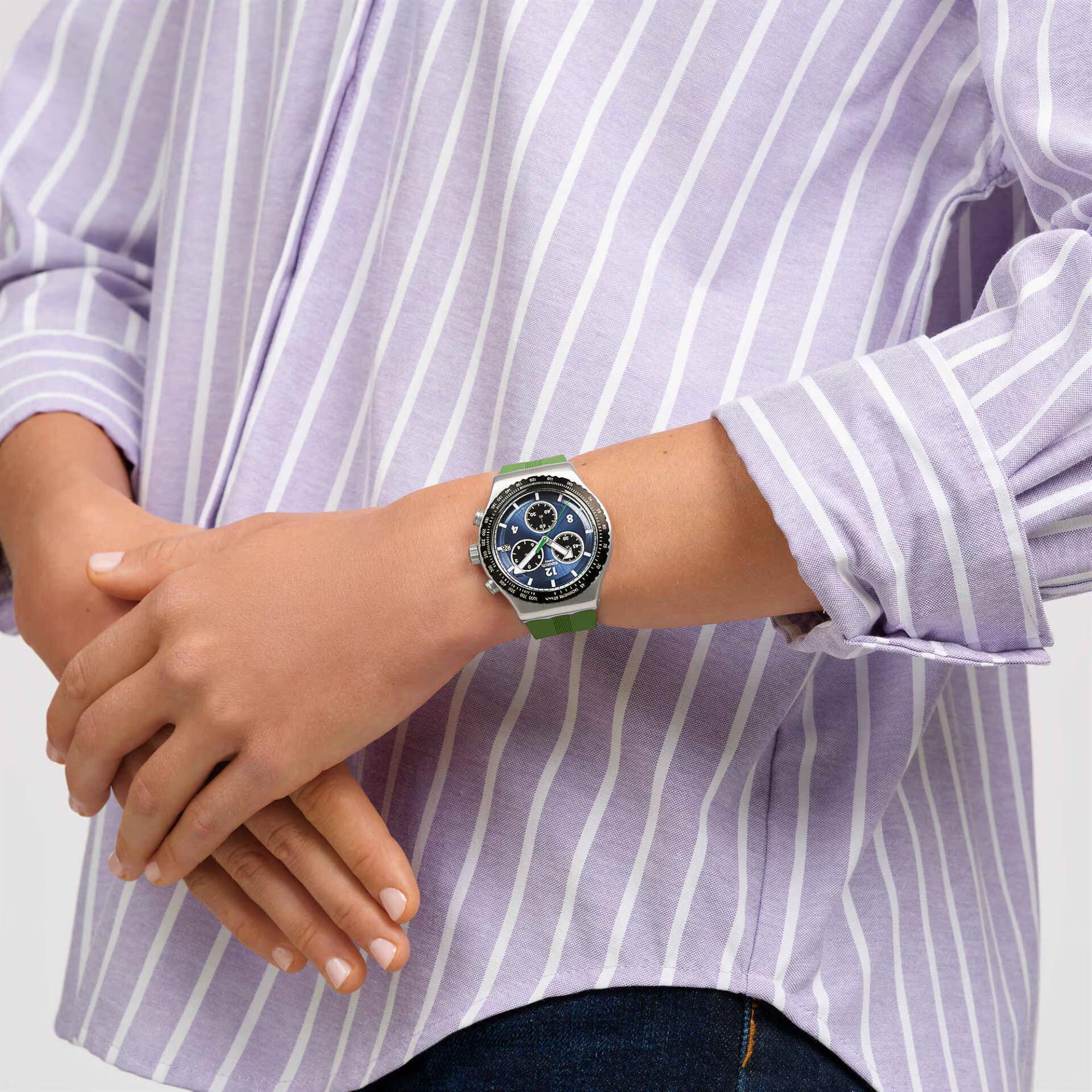 Swatch Dusk Thru The Leaves Blue Dial Unisex Watch YVS531