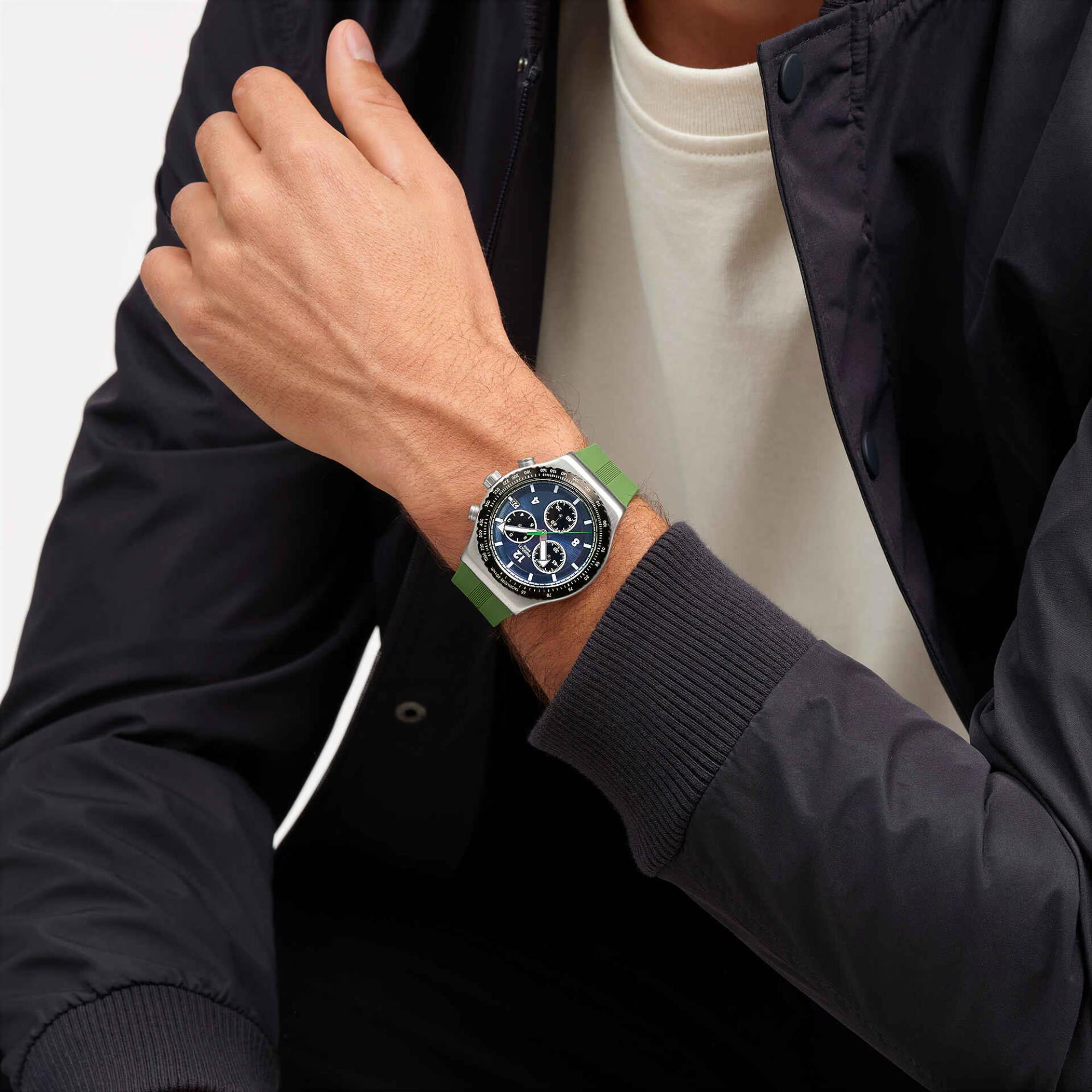 Swatch Dusk Thru The Leaves Blue Dial Unisex Watch YVS531