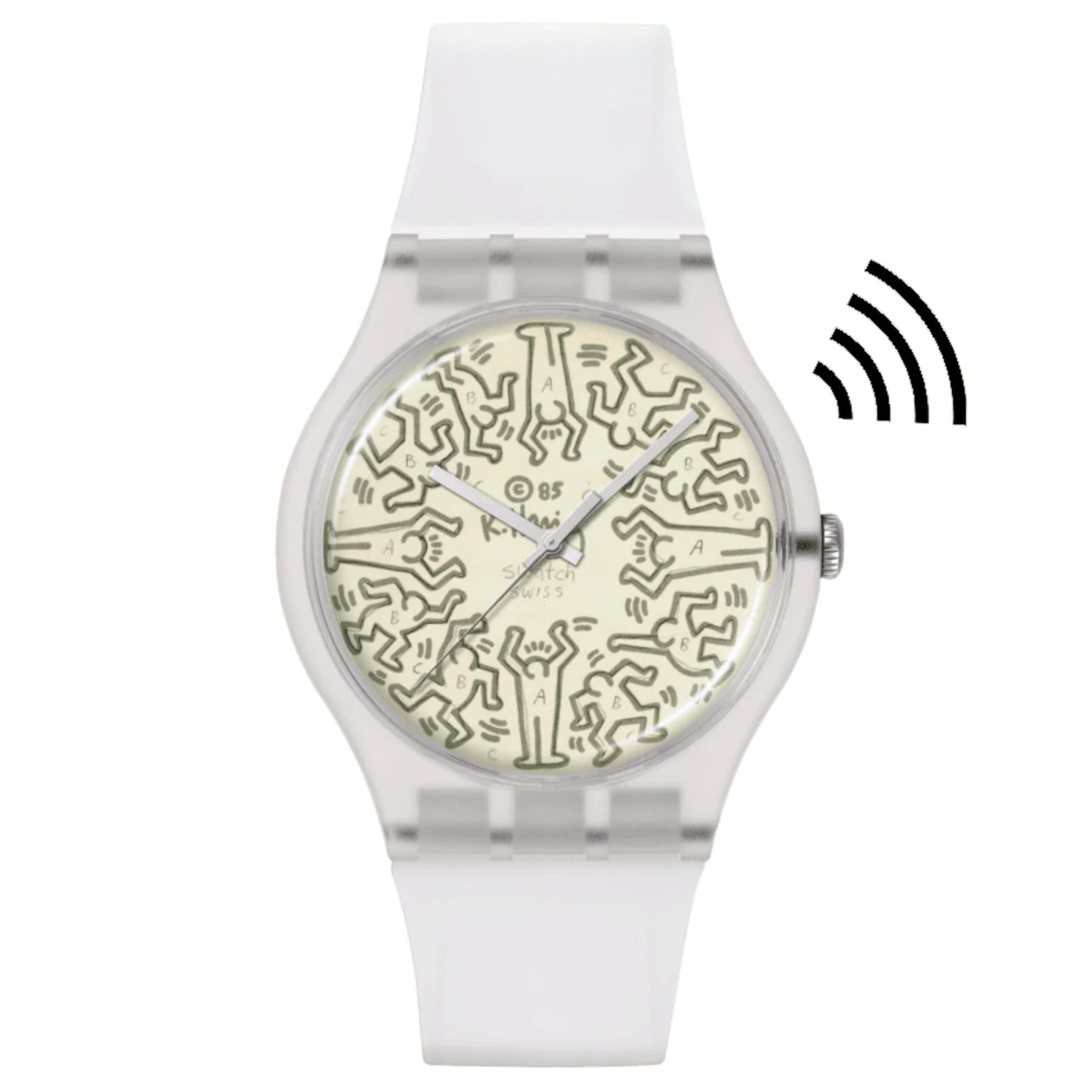 Swatch From The Archive Pay! Beige Dial Silicone Strap Unisex Watch SO29Z146-5300