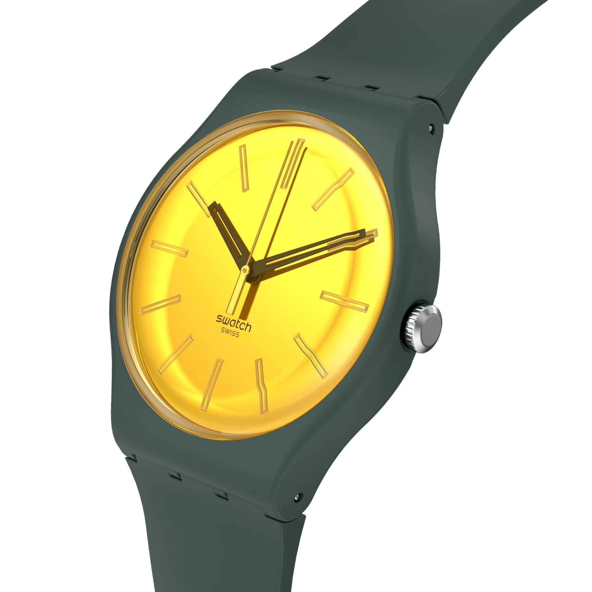 Swatch Gold In The Garden Gold Dial Unisex Watch SO29G103