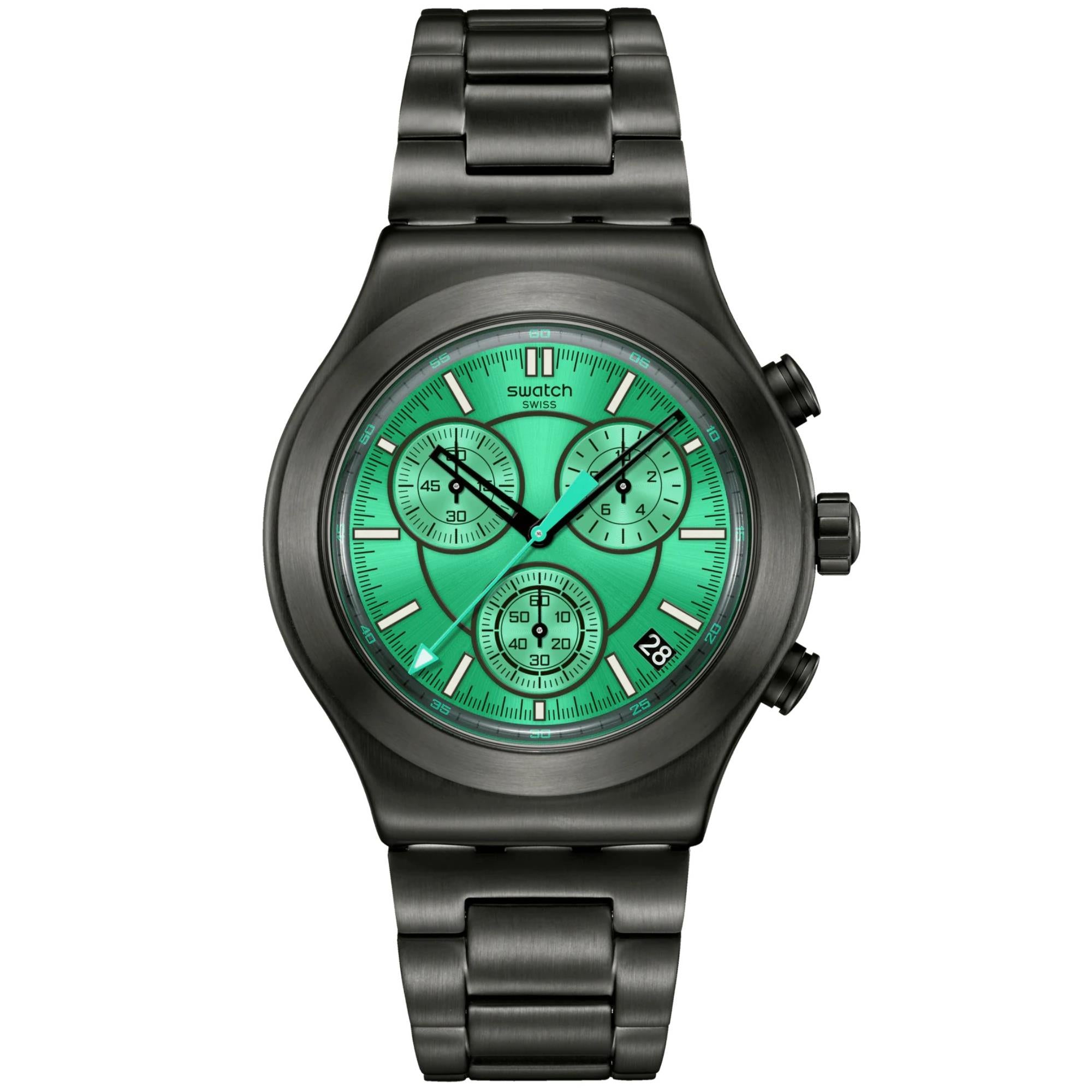 Swatch Obsessively Obsidian Green Dial Unisex Watch YVM407G