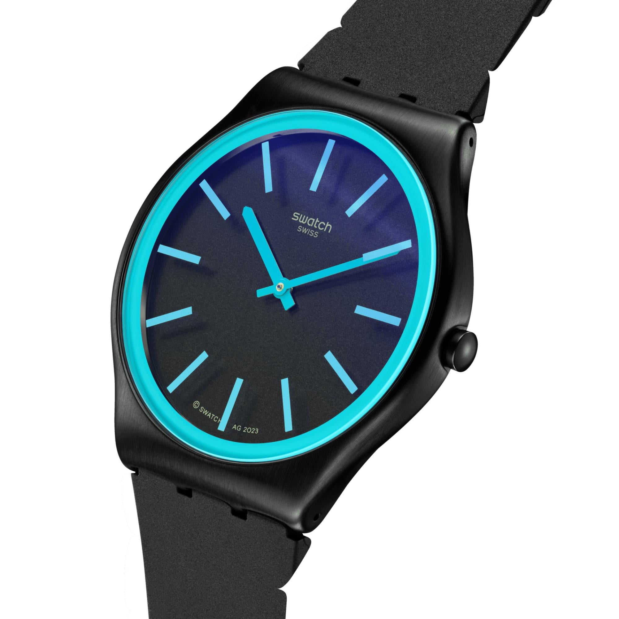 Swatch Obsidian Shimmer Blue Dial Unisex Watch SS07B111