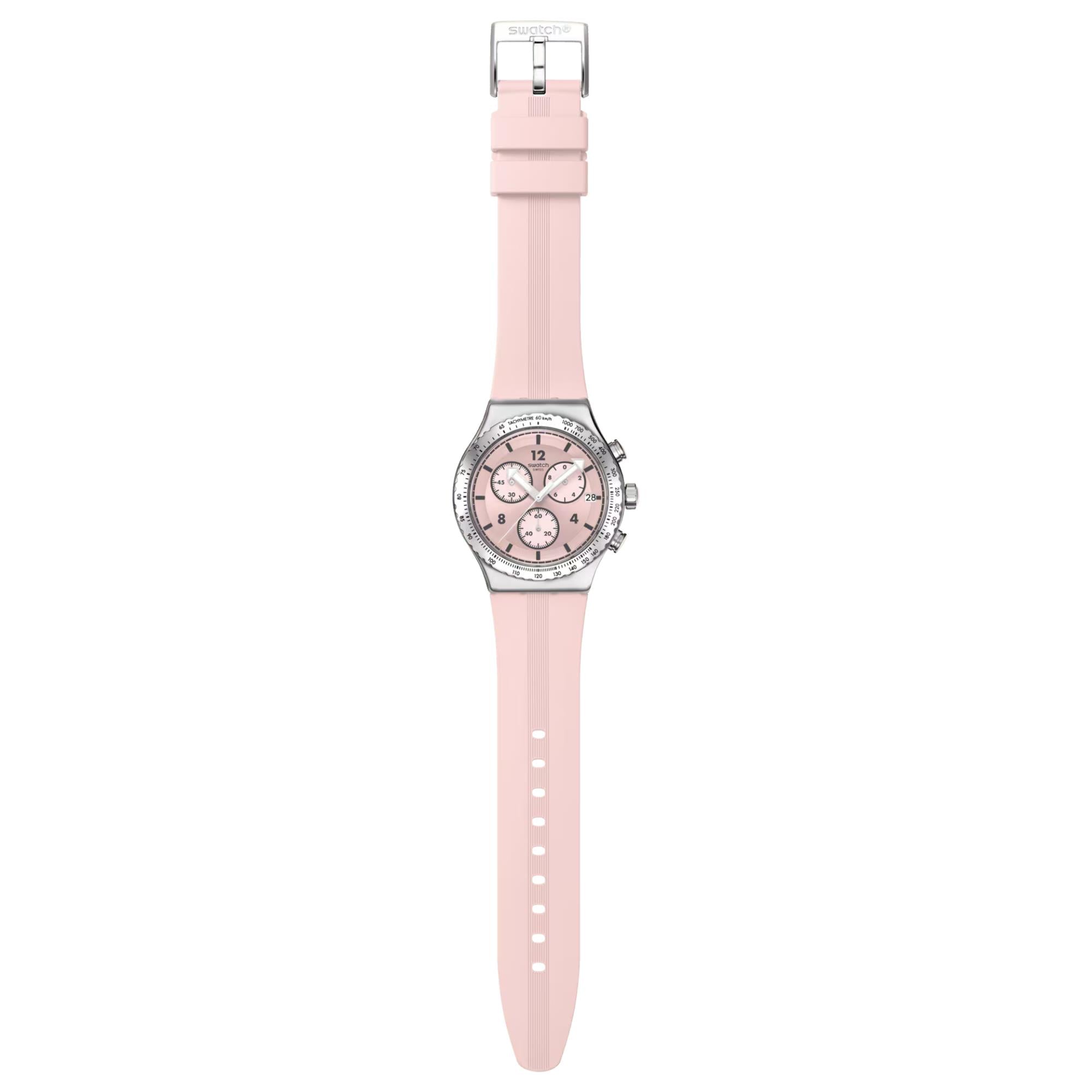 Swatch Poppingly Pink Unisex Pink Dial Watch YVS532