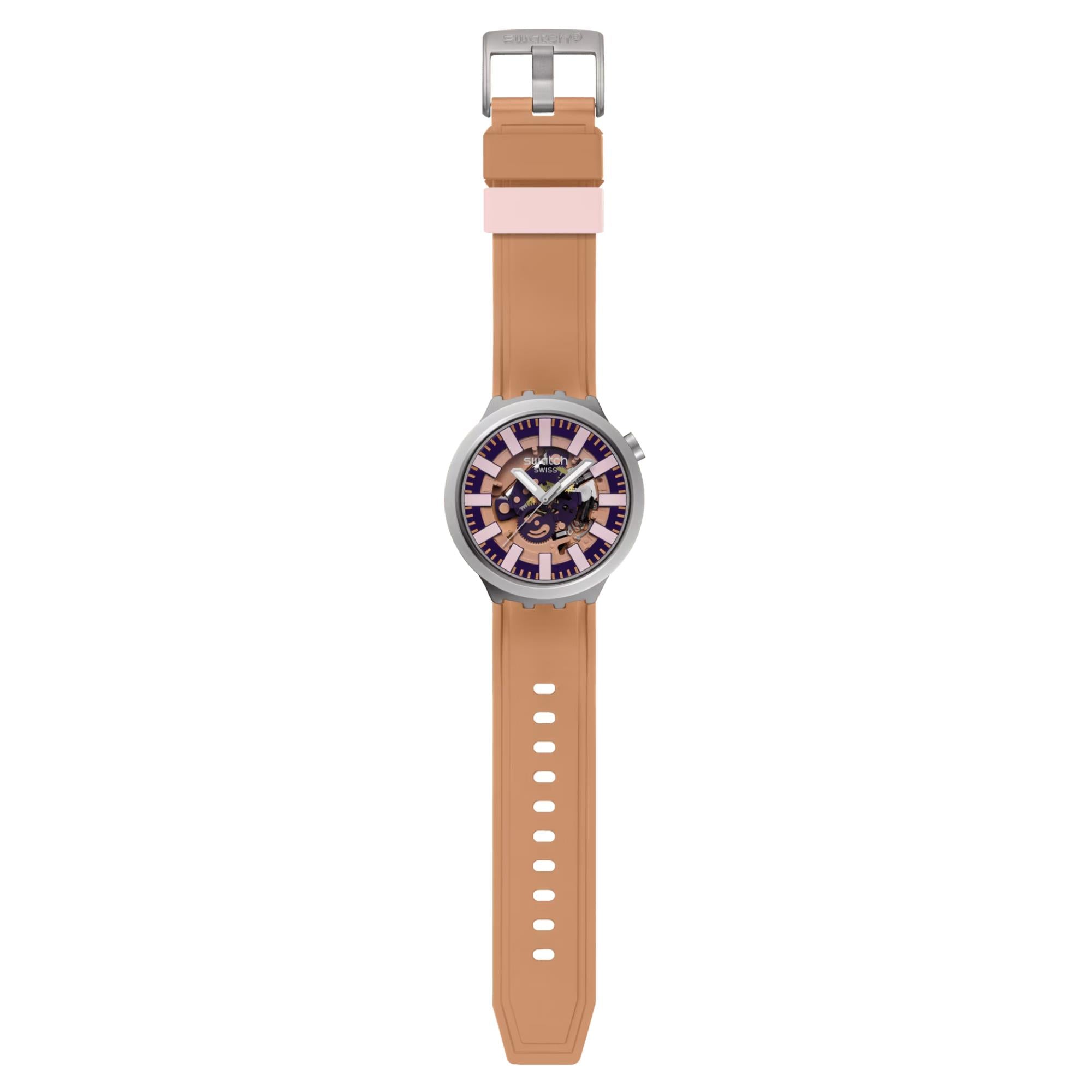 Swatch Terracotta Tide Unisex Pink Dial Watch SB07S119