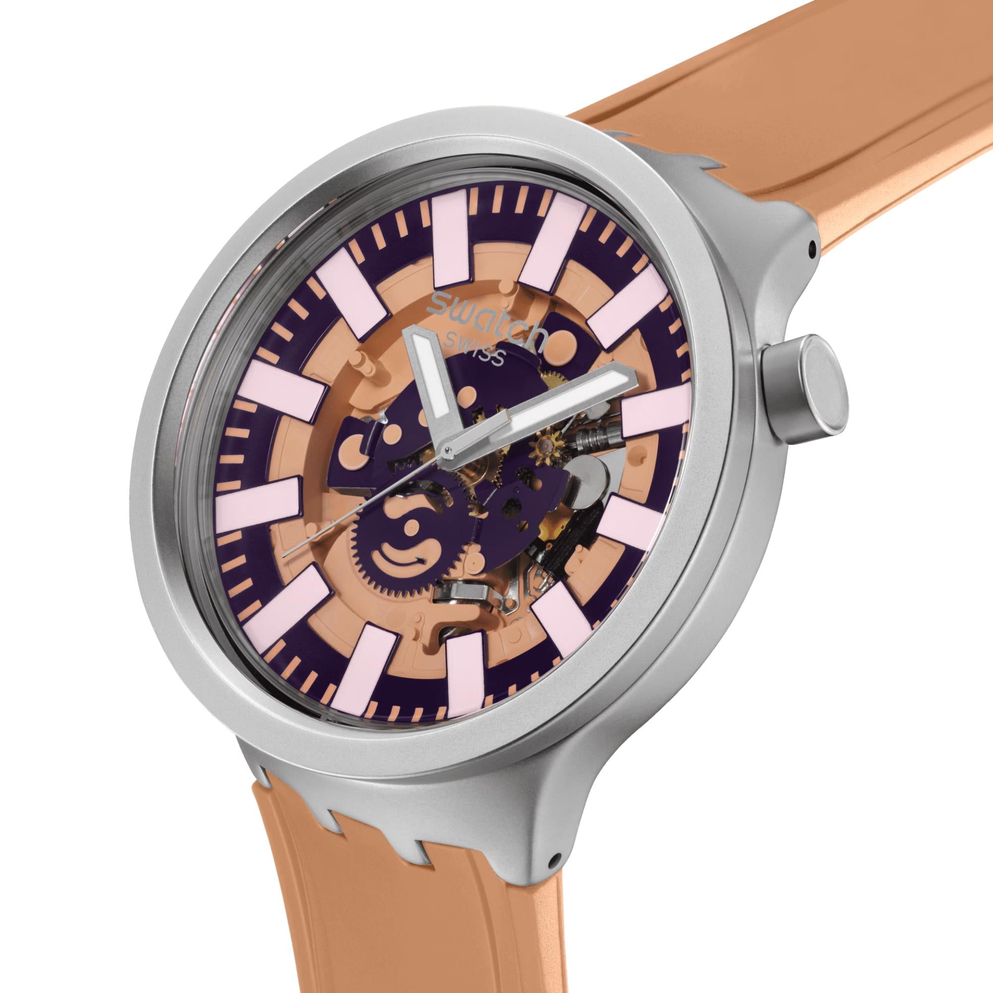 Swatch Terracotta Tide Unisex Pink Dial Watch SB07S119