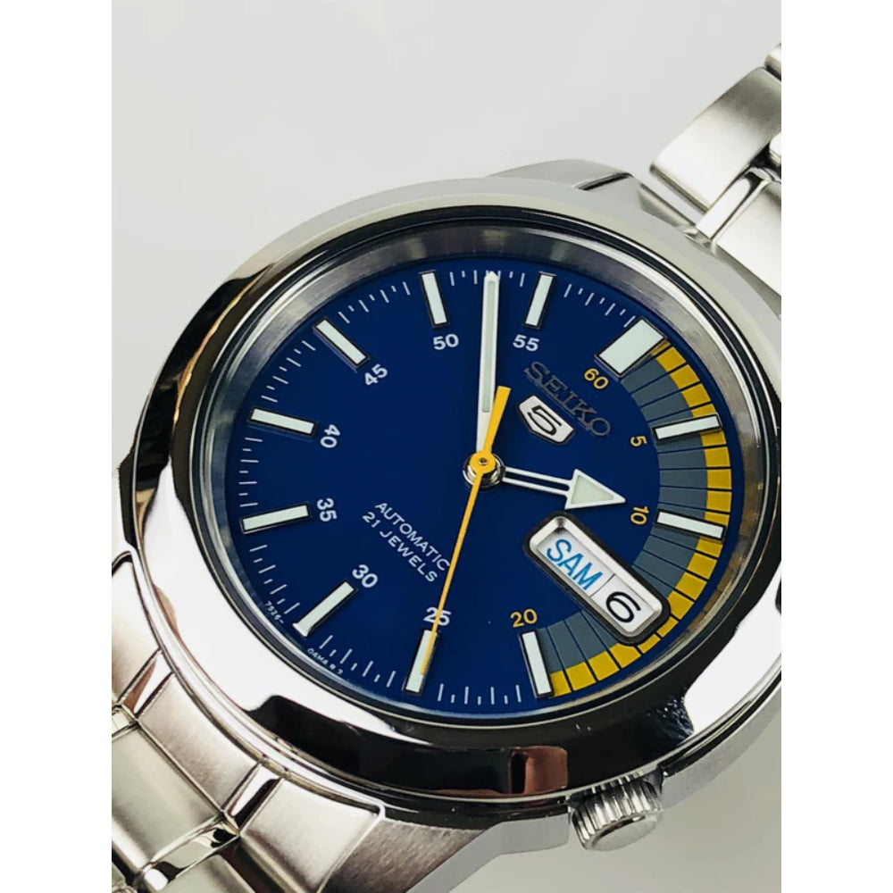 Seiko 5 Automatic Blue Dial Stainless Steel Strap Men's Watch SNKK27K1
