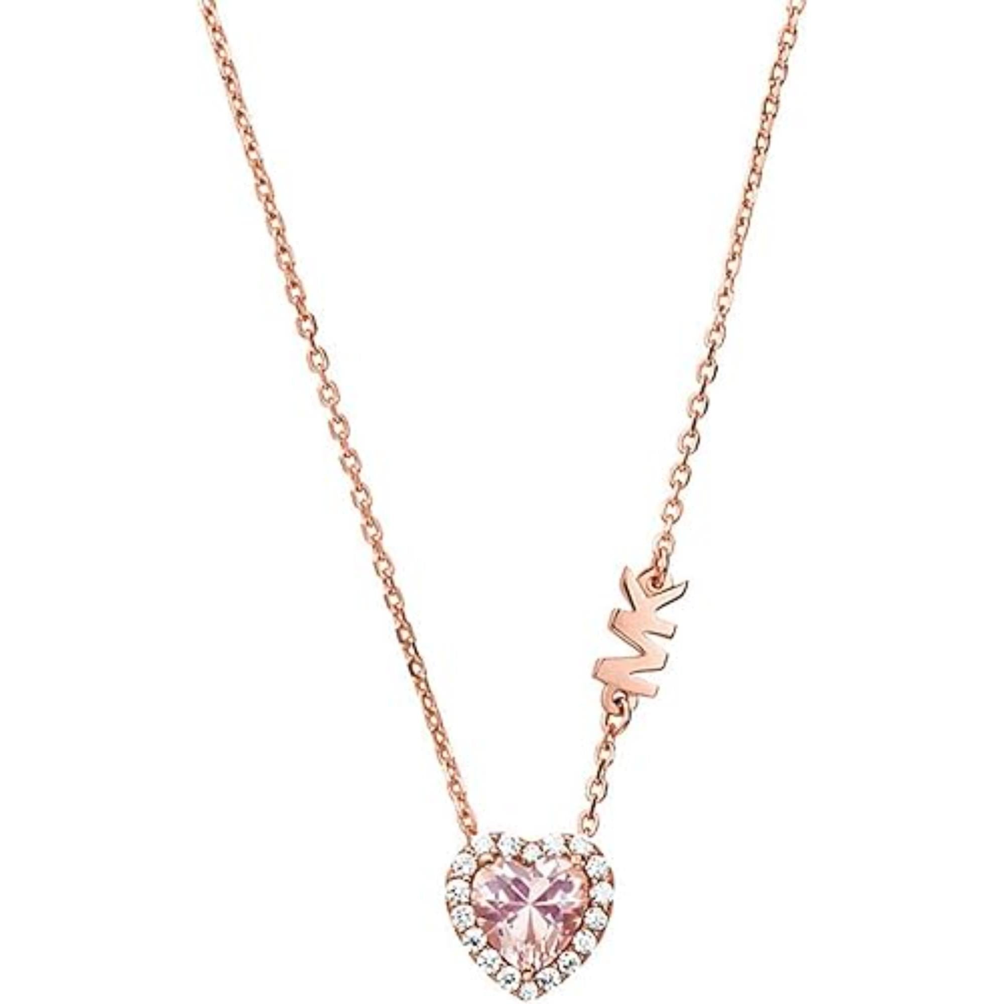Michael Kors 14K Rose Gold-Plated Sterling Silver Heart-Cut Pendant Women's Necklace MKC1520A2791