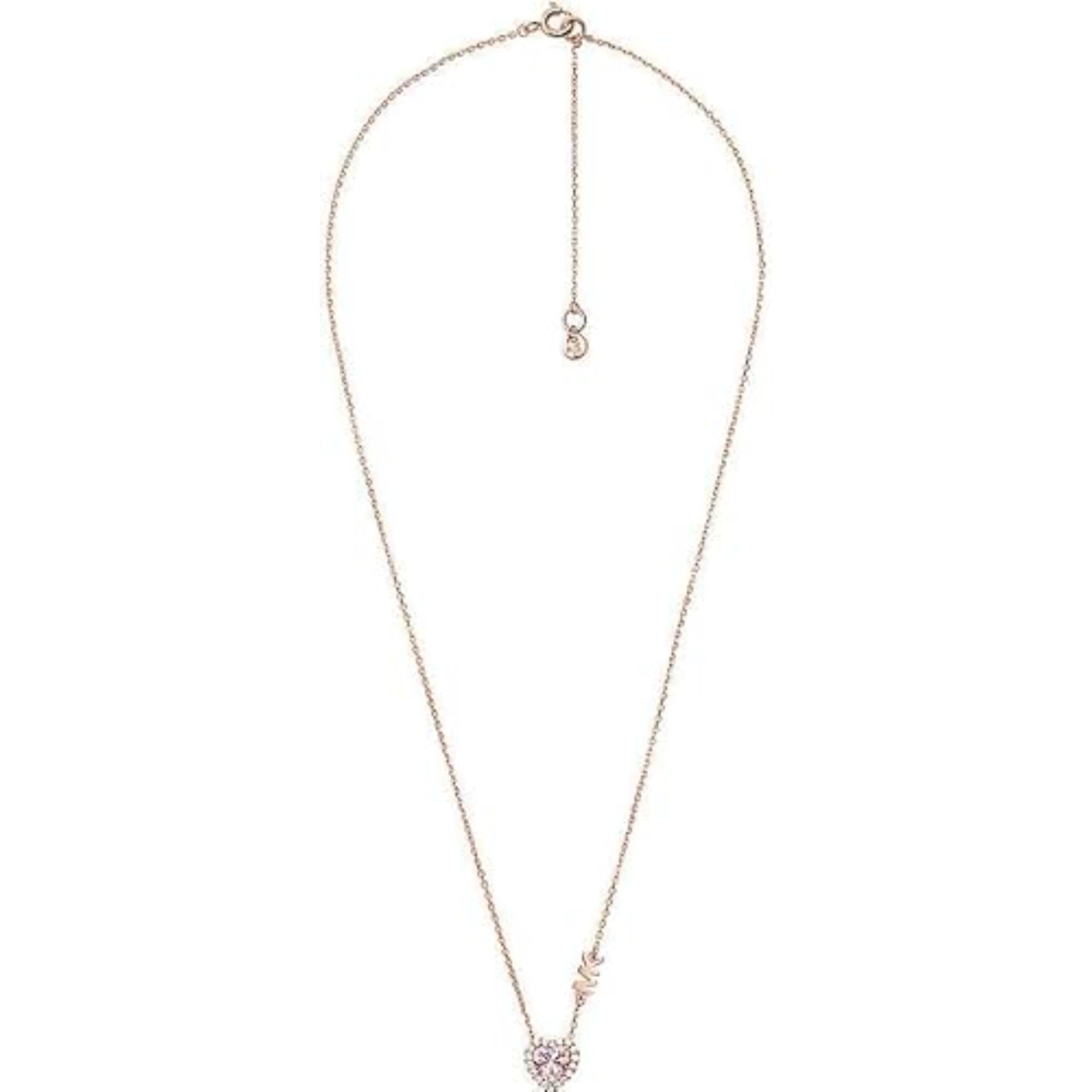 Michael Kors 14K Rose Gold-Plated Sterling Silver Heart-Cut Pendant Women's Necklace MKC1520A2791