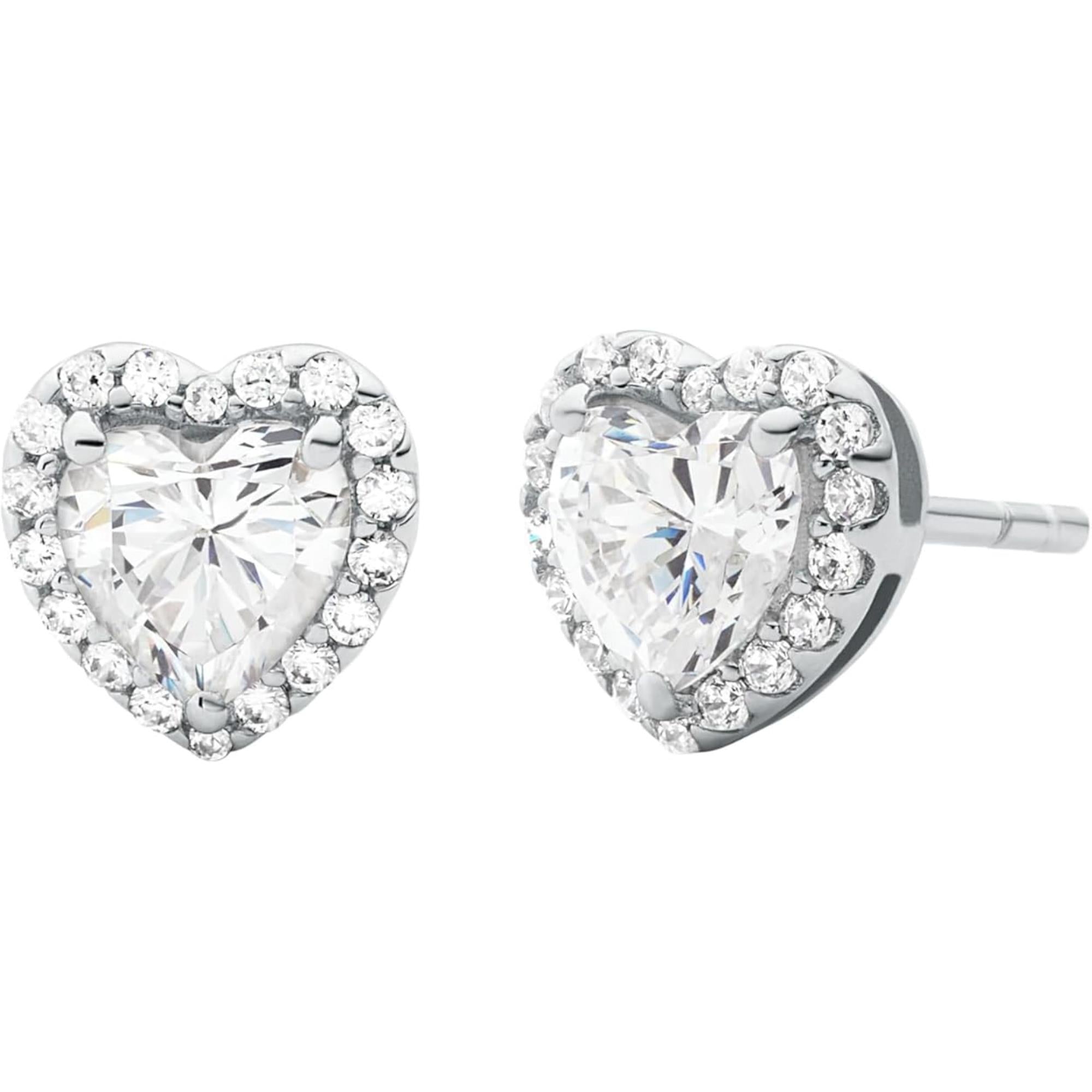 Michael Kors Sterling Silver Heart Stud Women's Earrings MKC1519AN040