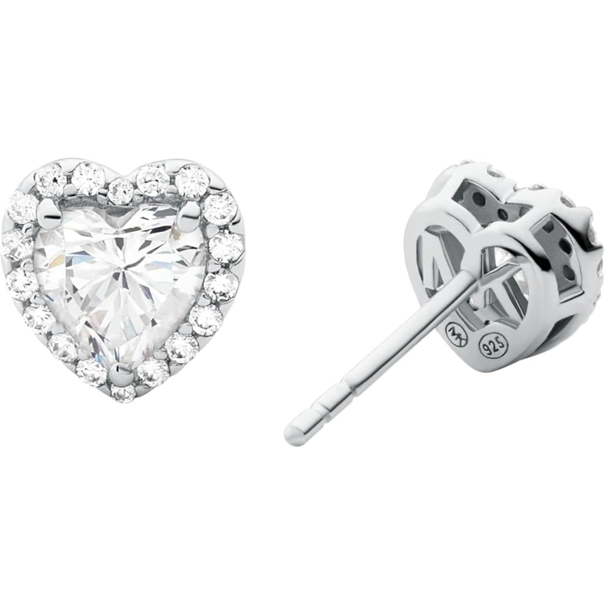 Michael Kors Sterling Silver Heart Stud Women's Earrings MKC1519AN040