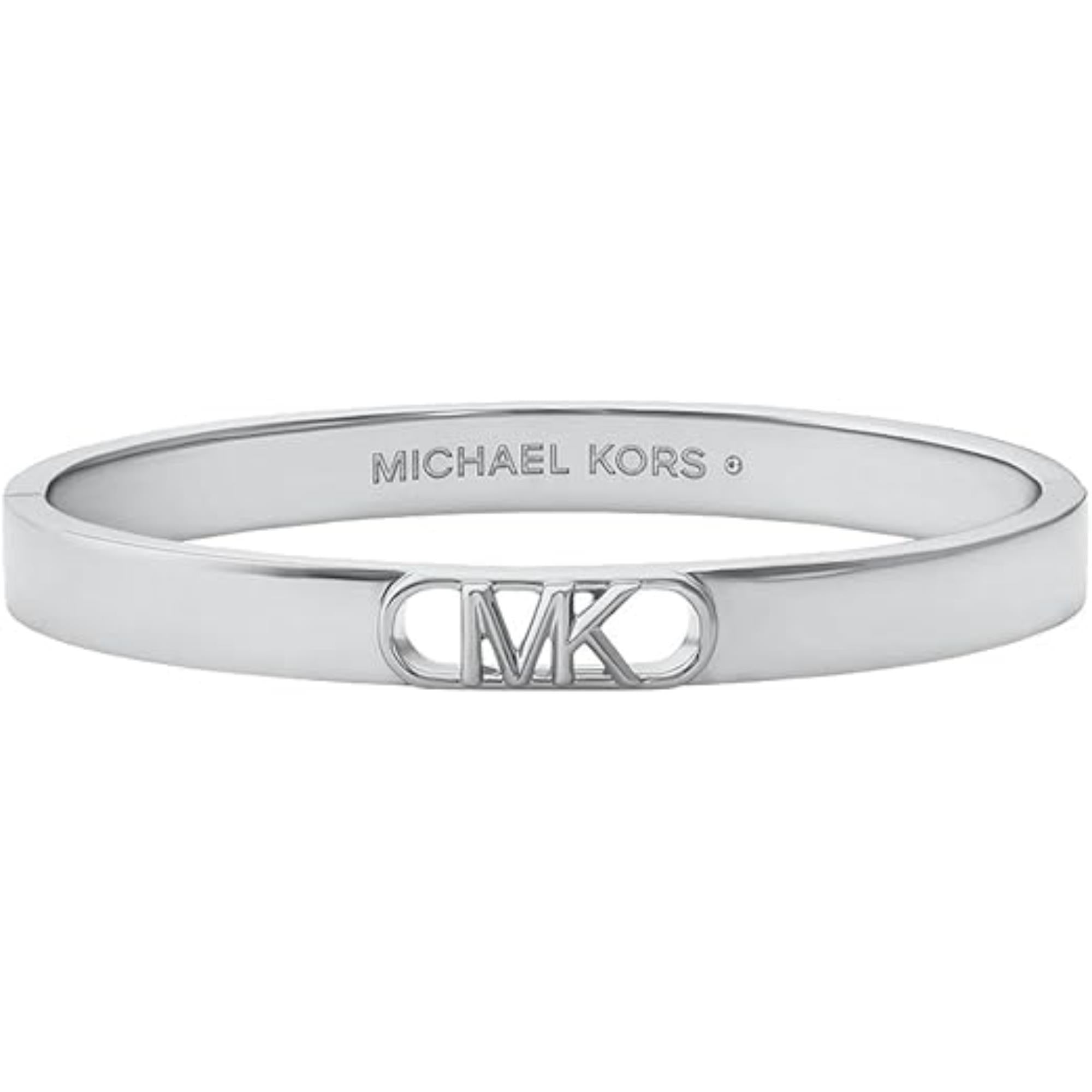 Michael Kors Platinum-Plated Empire Link Bangle Women's Bracelet MKJ828700040