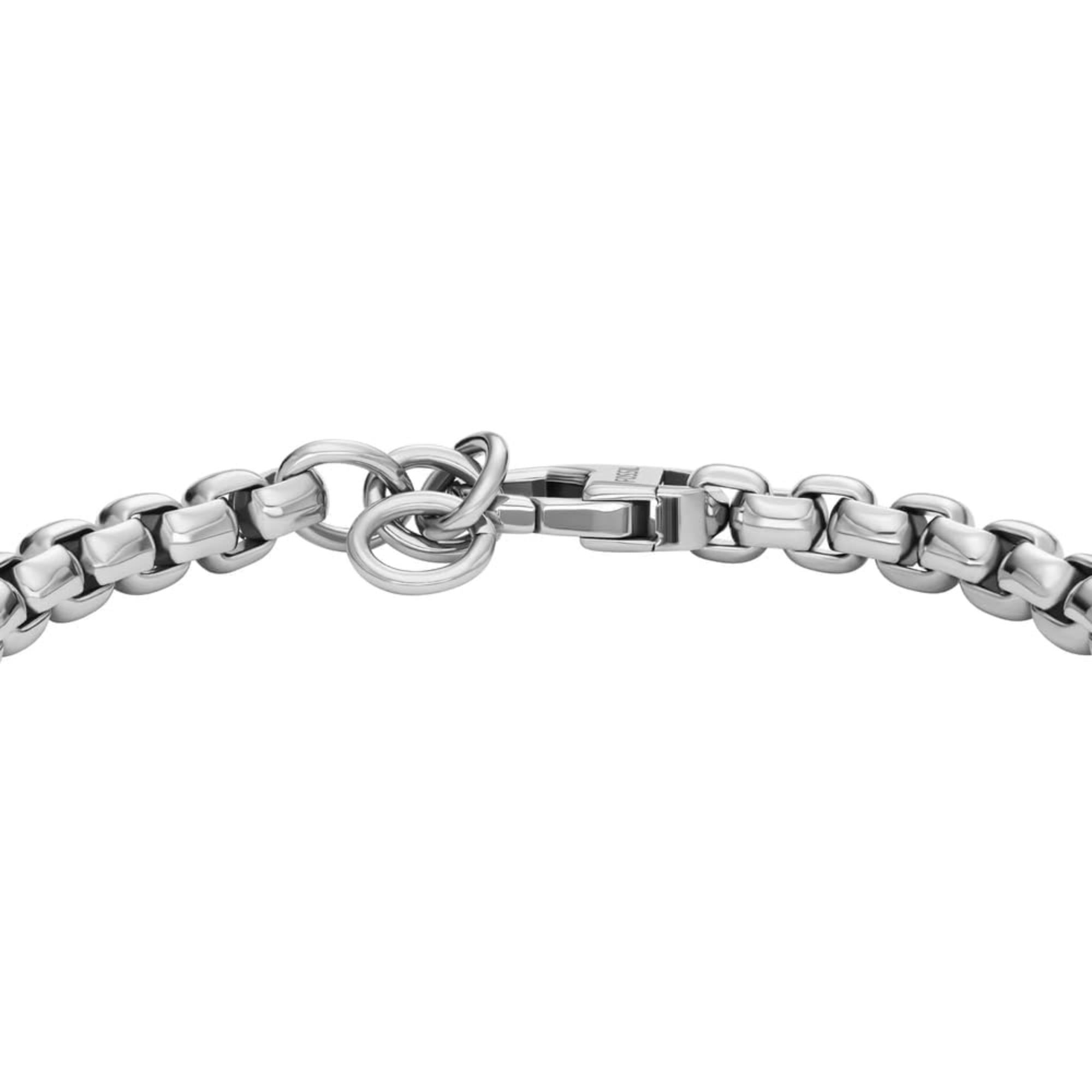 Fossil Knox Knurled Texture Stainless Steel ID Men's Bracelet JF04767040