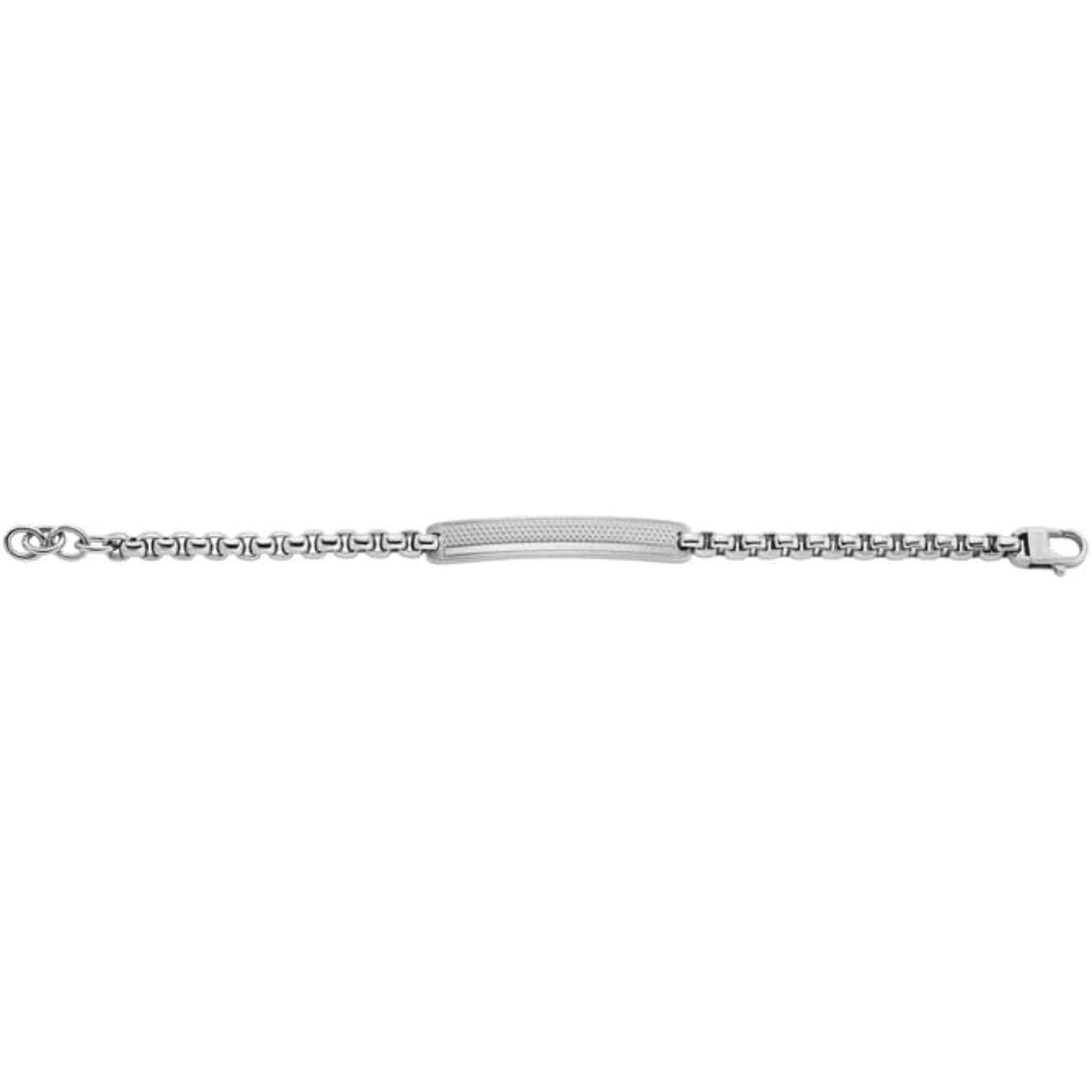Fossil Knox Knurled Texture Stainless Steel ID Men's Bracelet JF04767040