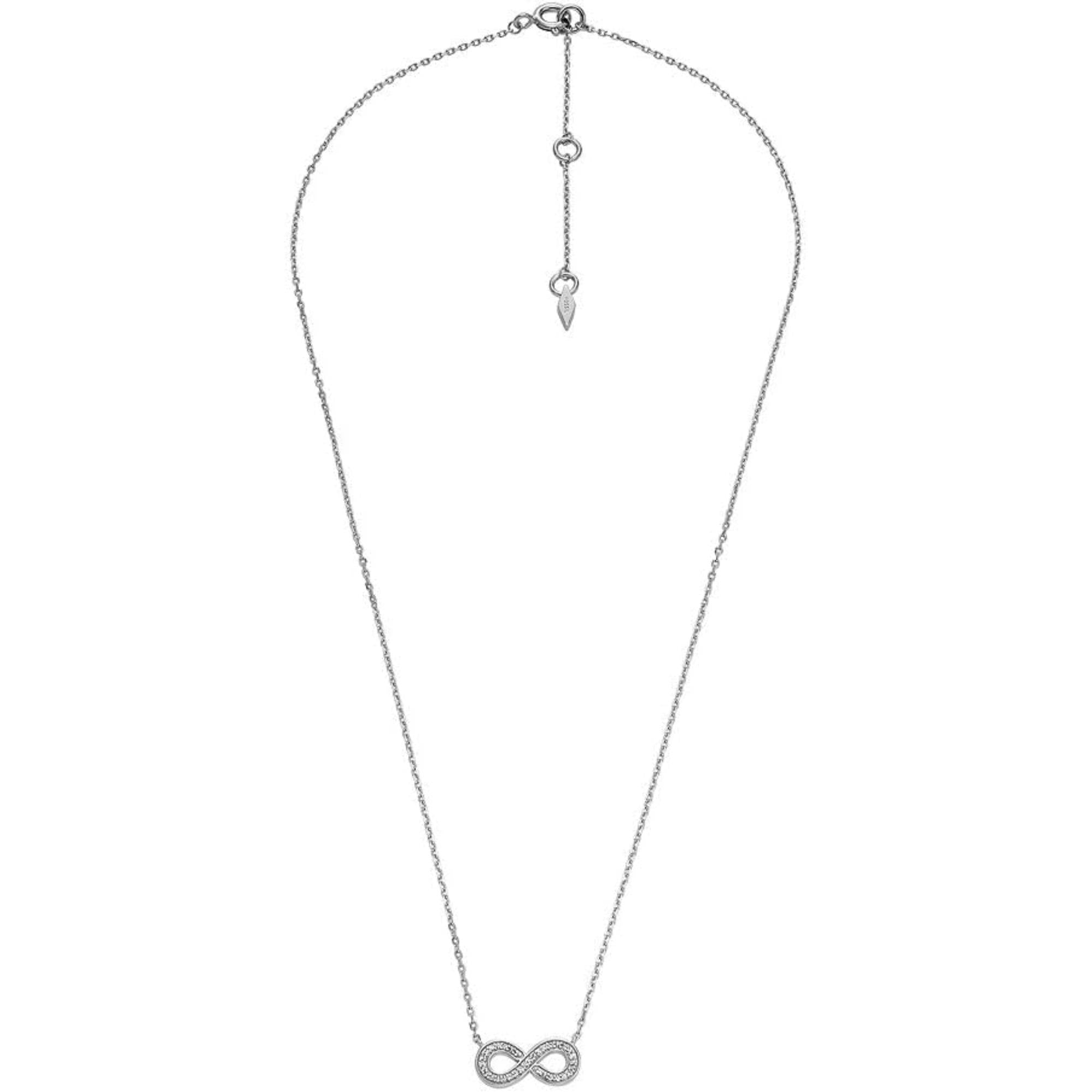 Fossil Infinity Sterling Silver Pendant Women's Necklace JFS00632040